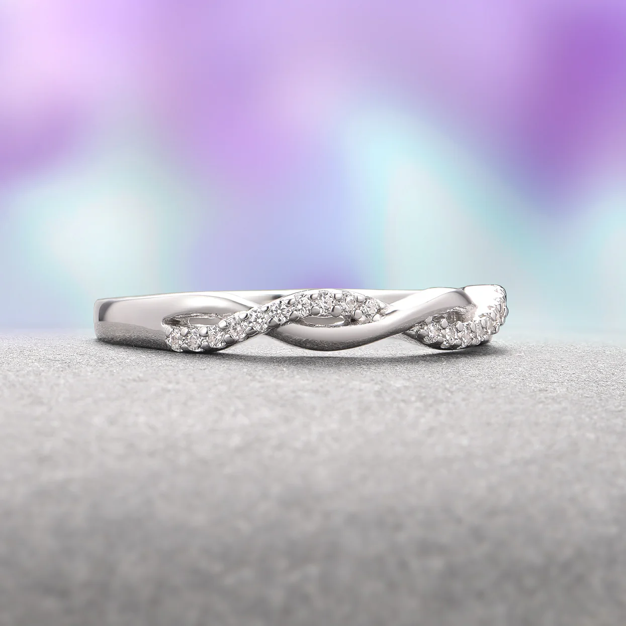 Petite Twisted Vine Wedding Band in Sterling Silver - Image 5