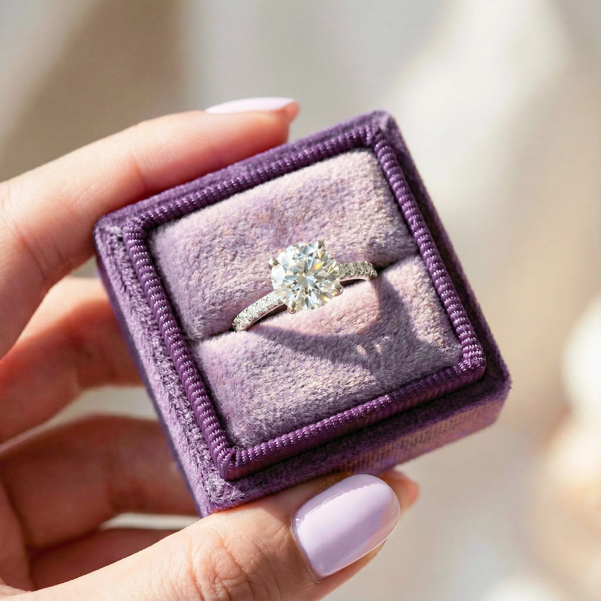 Round Lab-Grown Diamond Engagement Ring in 14K White Gold (IGI Certified) - Image 2