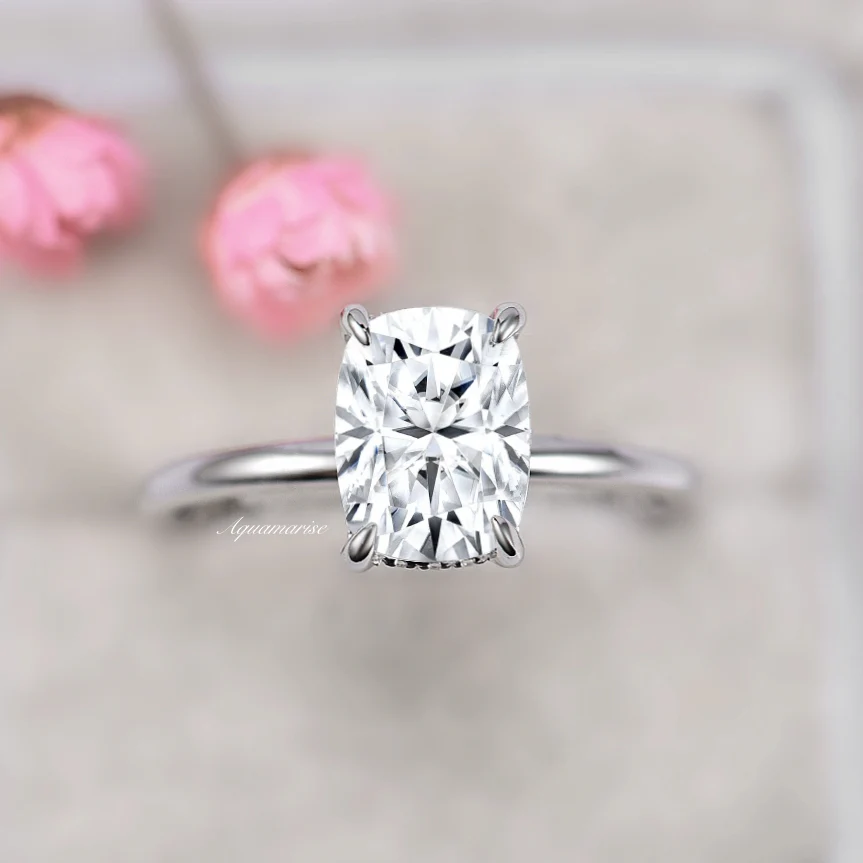 Elongated Cushion Cut Lab-Grown Diamond Engagement Ring in 14K White Gold (IGI Certified) - Image 8