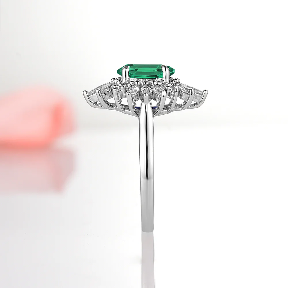Aurora Emerald Ring- Sterling Silver - Image 4
