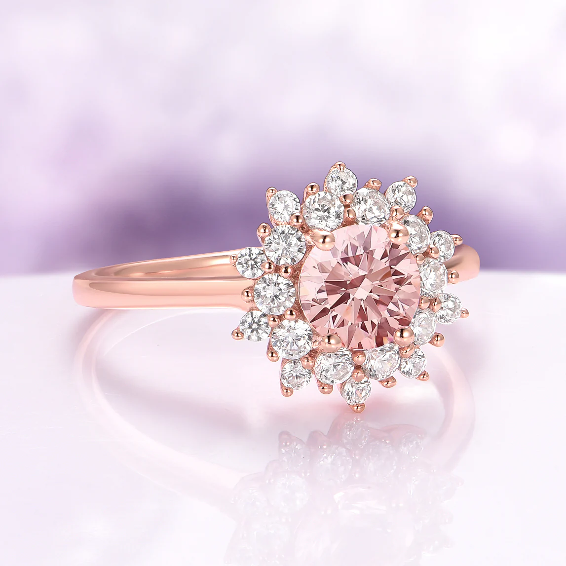 Avery Morganite Ring in 14K Rose Gold Vermeil - Image 5