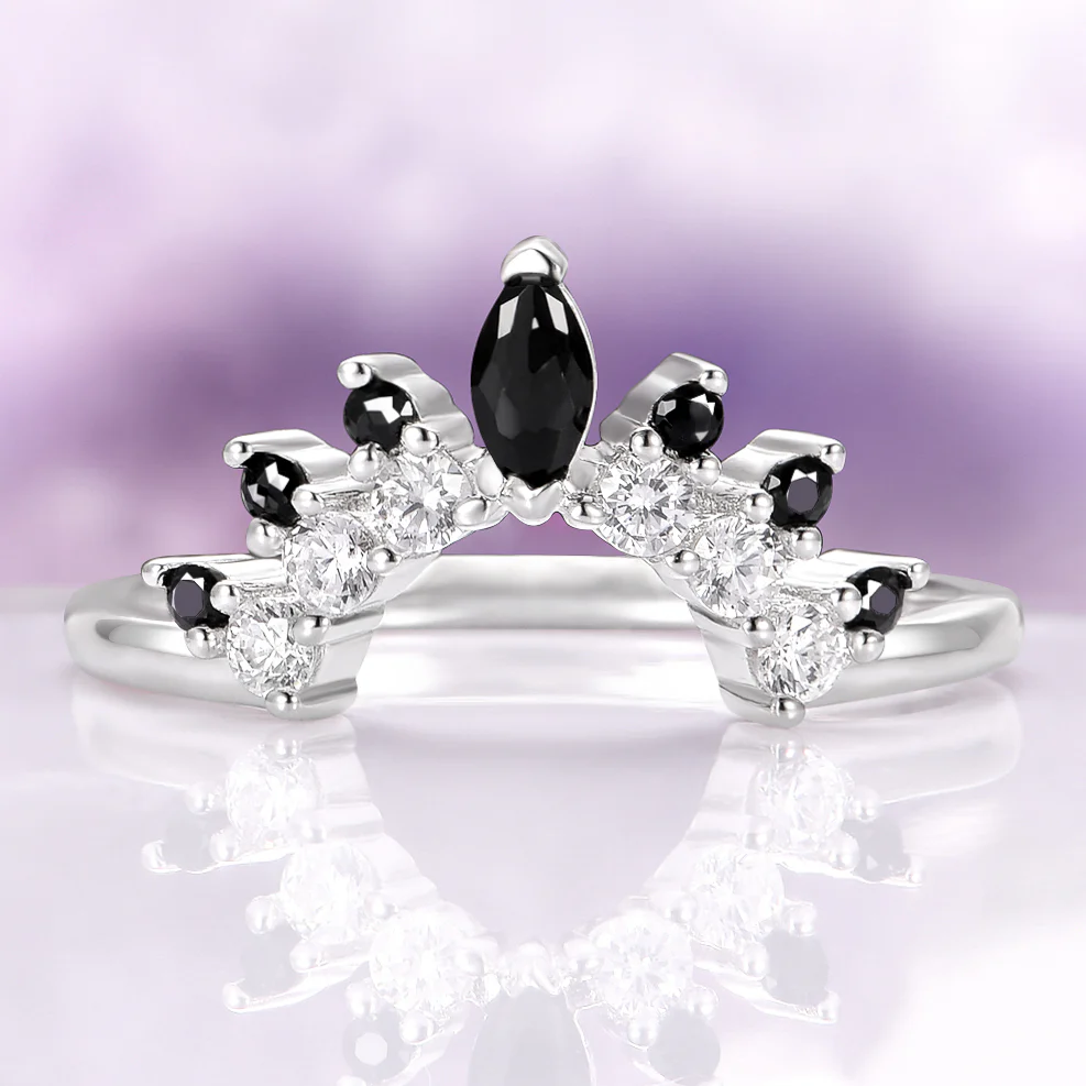 Black Onyx Stacking Ring in Sterling Silver