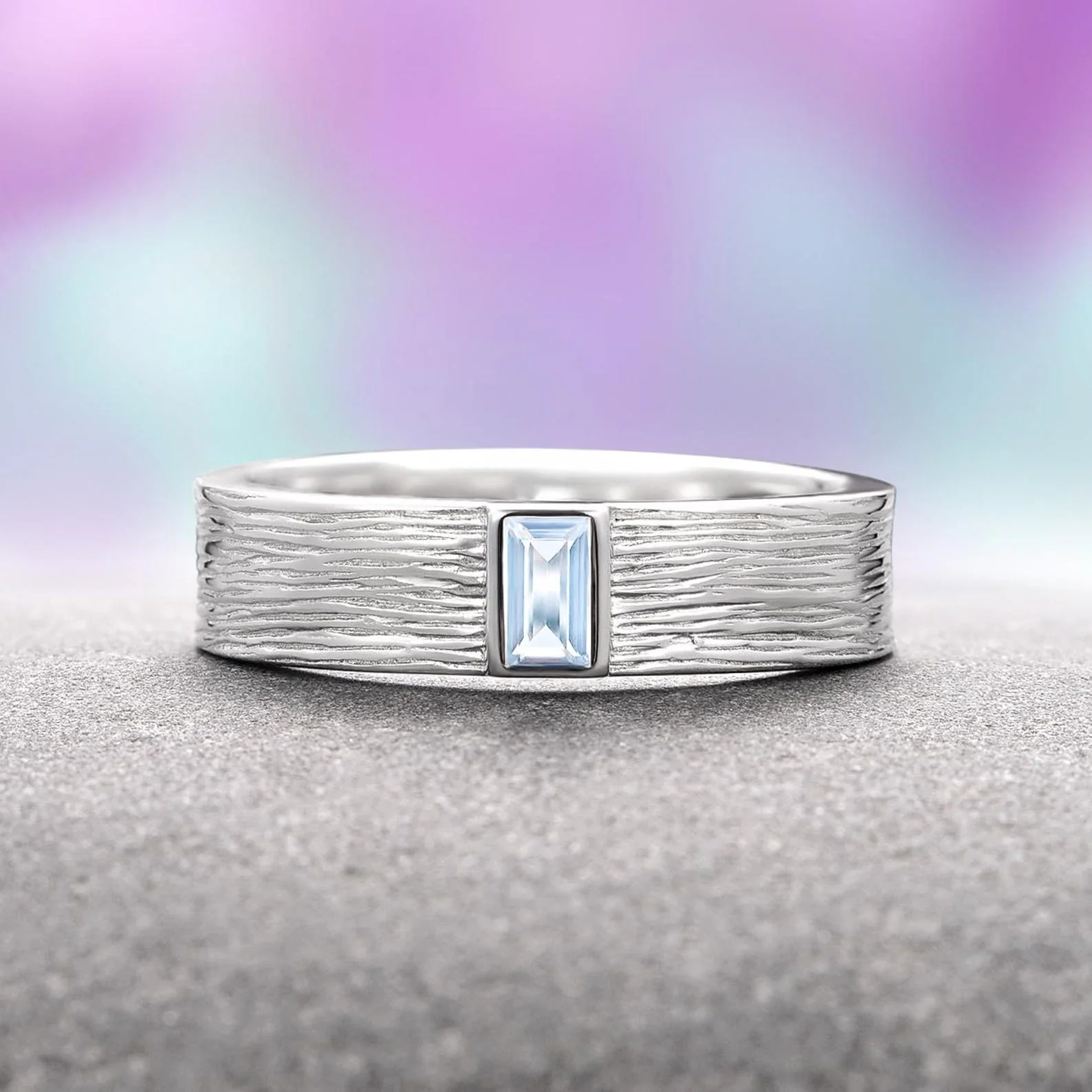 Celtic Aquamarine Couples Ring Set - Image 4