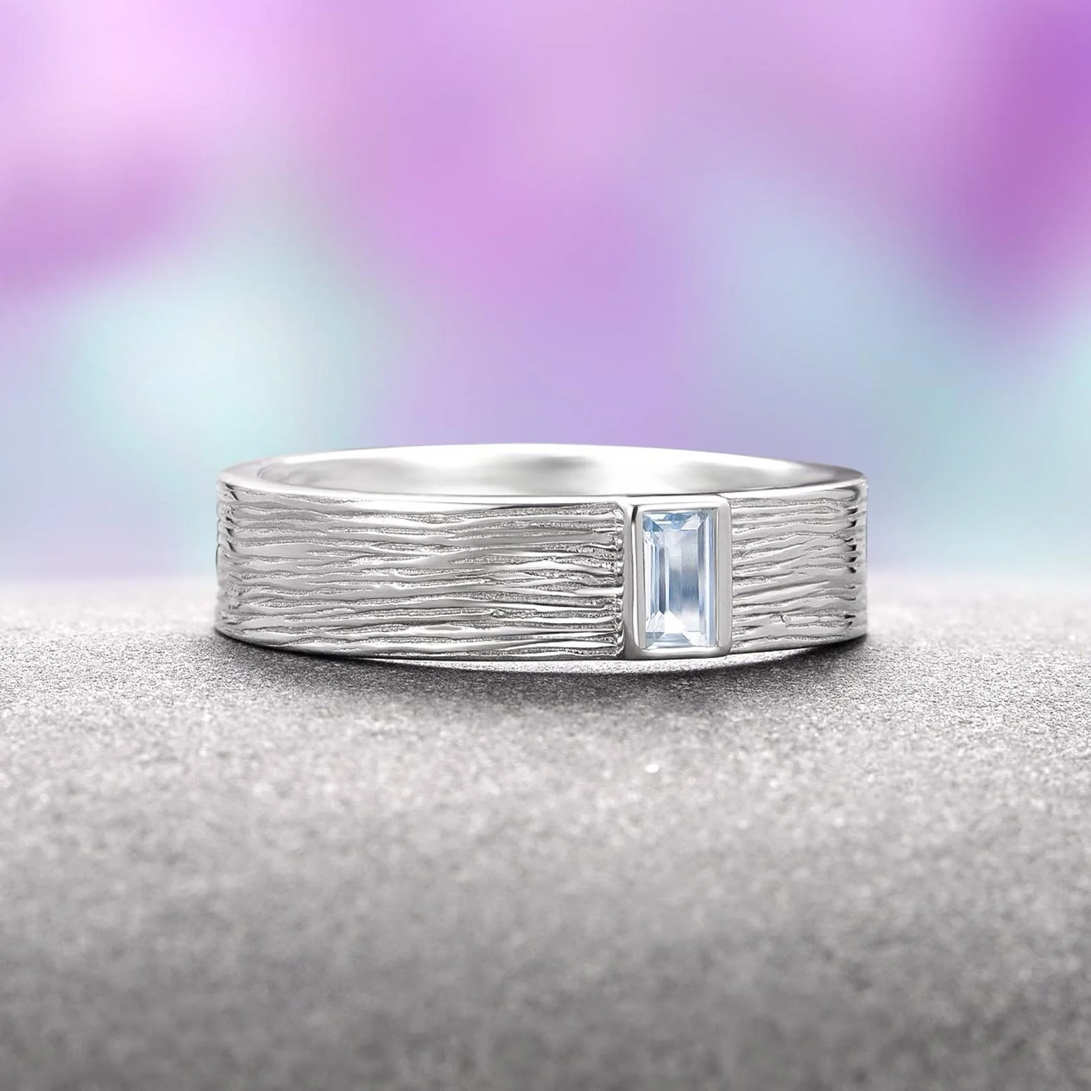 Celtic Aquamarine Couples Ring Set - Image 7
