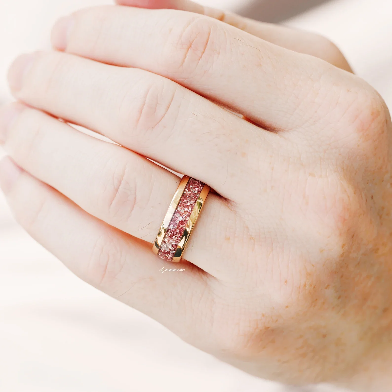 Celtic Hexagon Morganite Couples Ring Set - Image 5