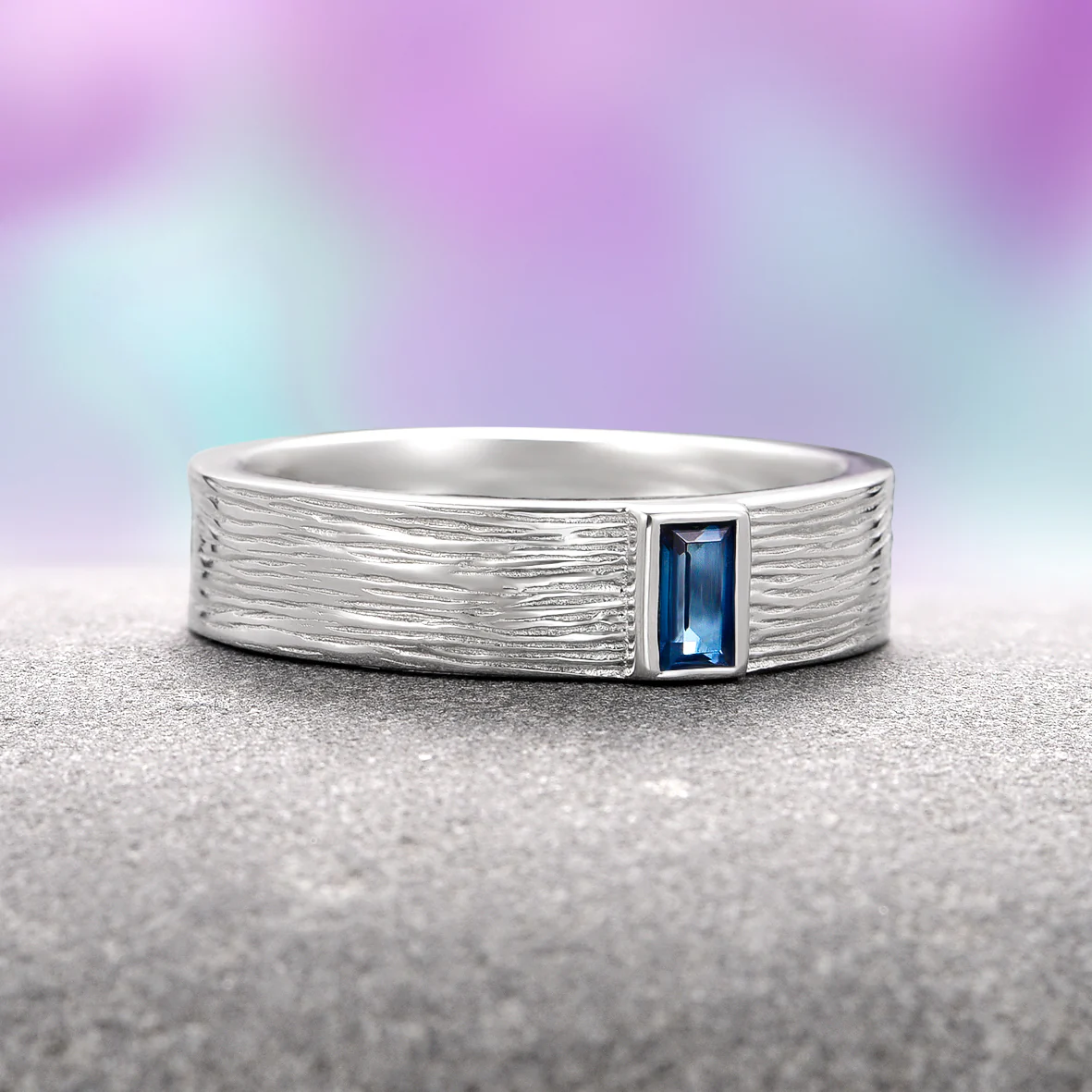 Celtic Natural London Blue Topaz Couples Ring Set - Image 6