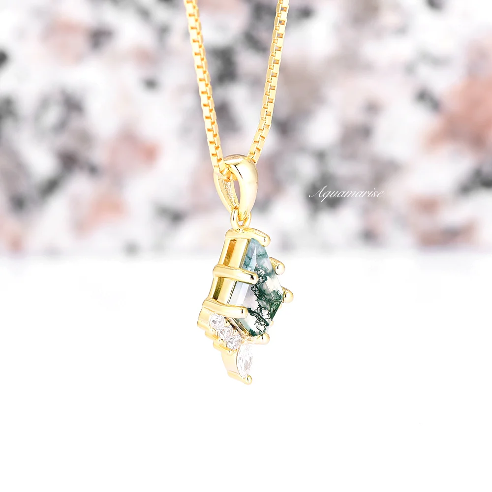 Skye Kite® Green Moss Agate Necklace in 14K Yellow Gold Vermeil - Image 3