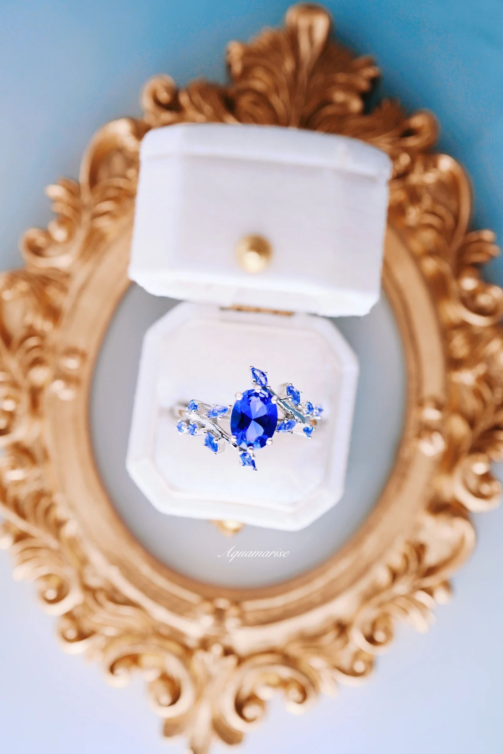 Galaxy Orion Nebulaâ„¢ & Sapphire Couples Ring Set - Image 4
