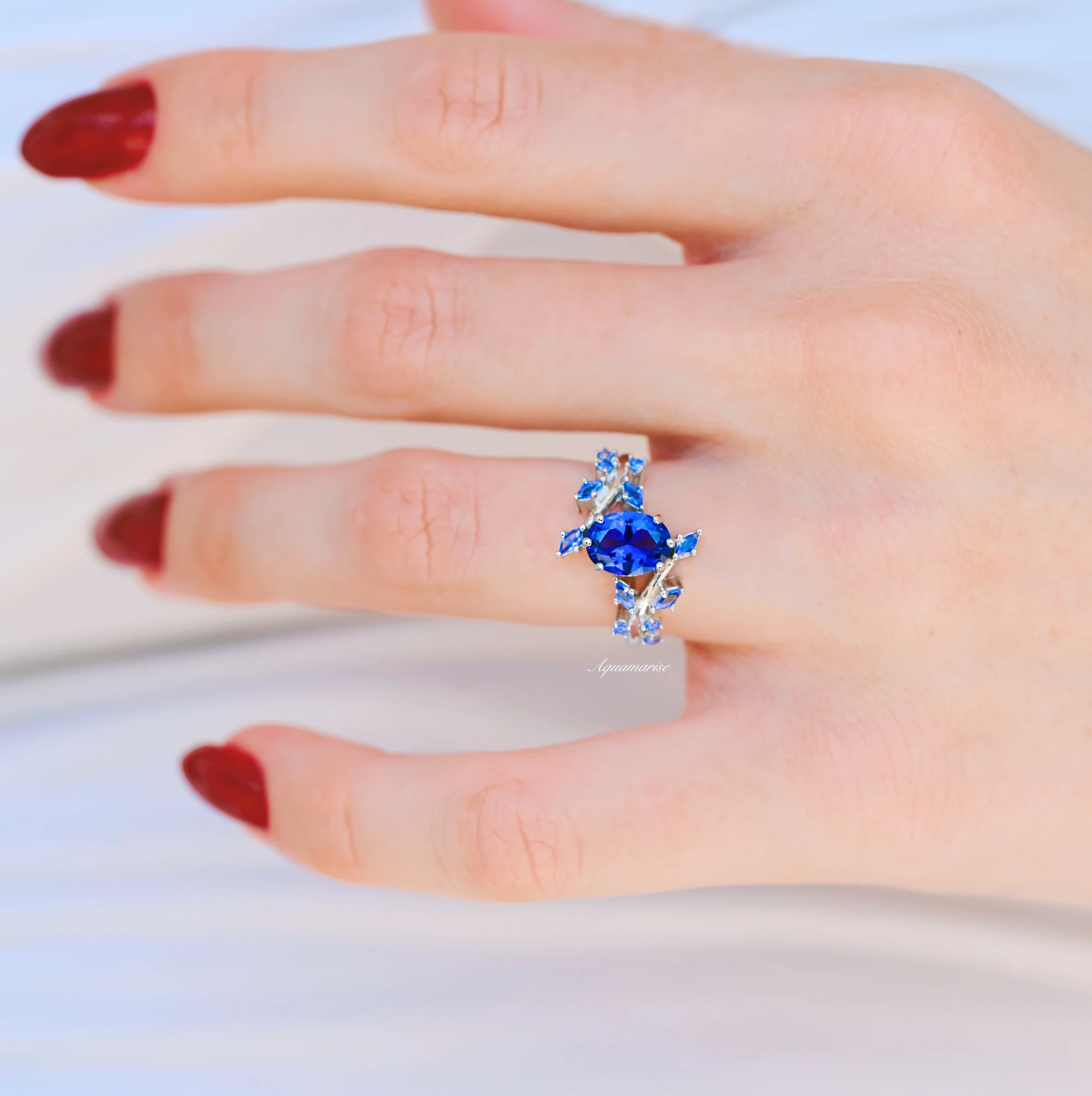 Galaxy Orion Nebulaâ„¢ & Sapphire Couples Ring Set - Image 5