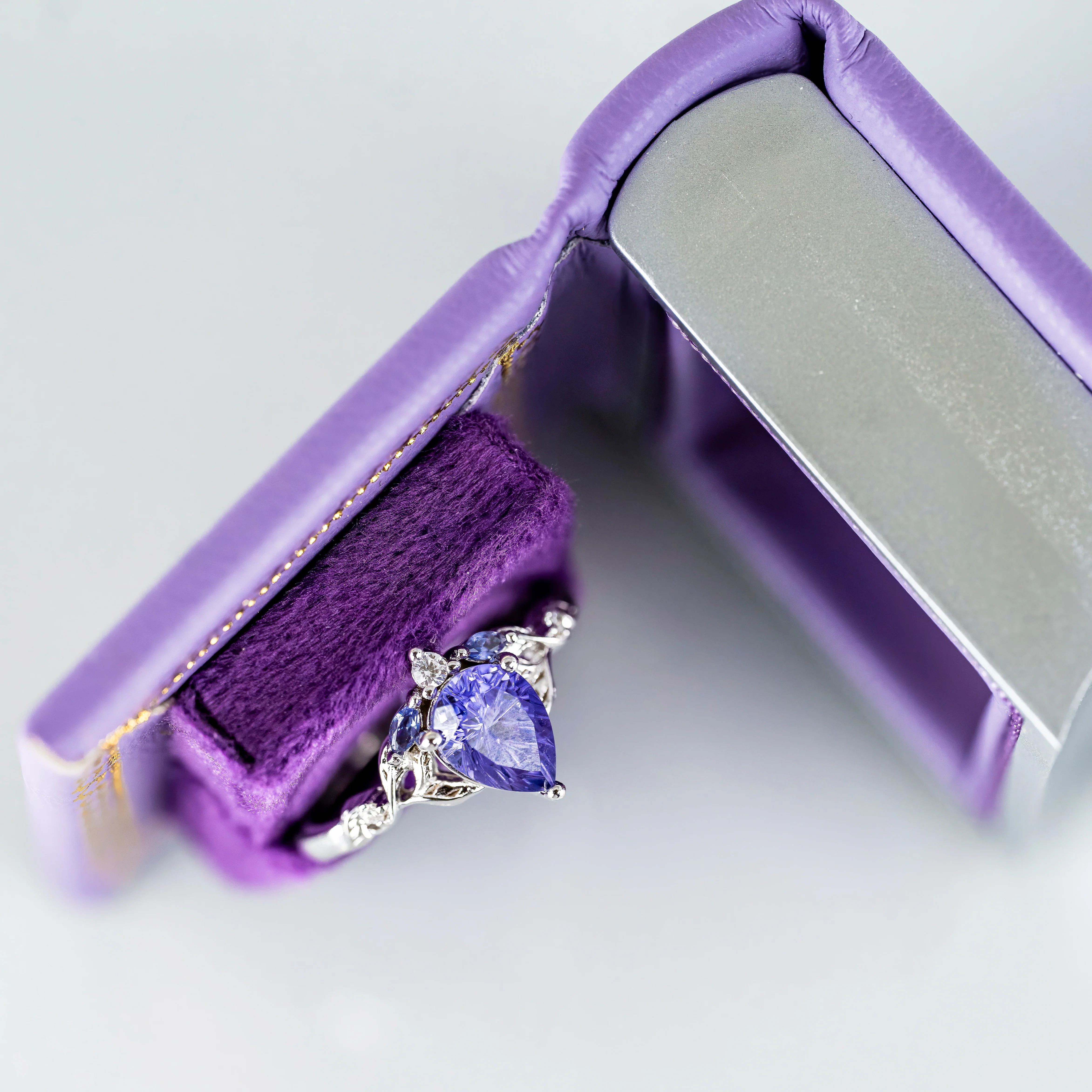 Dawn Court Leather Book Ring Box - Amethyst Light Edition (Small) - Image 3