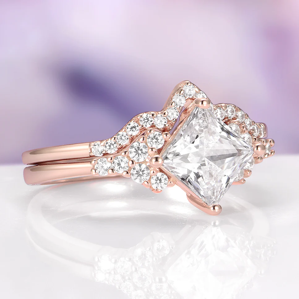 Ellie Lab-Grown Diamond Engagement Ring Set in Solid 14K Rose Gold (IGI Certified) - Image 2