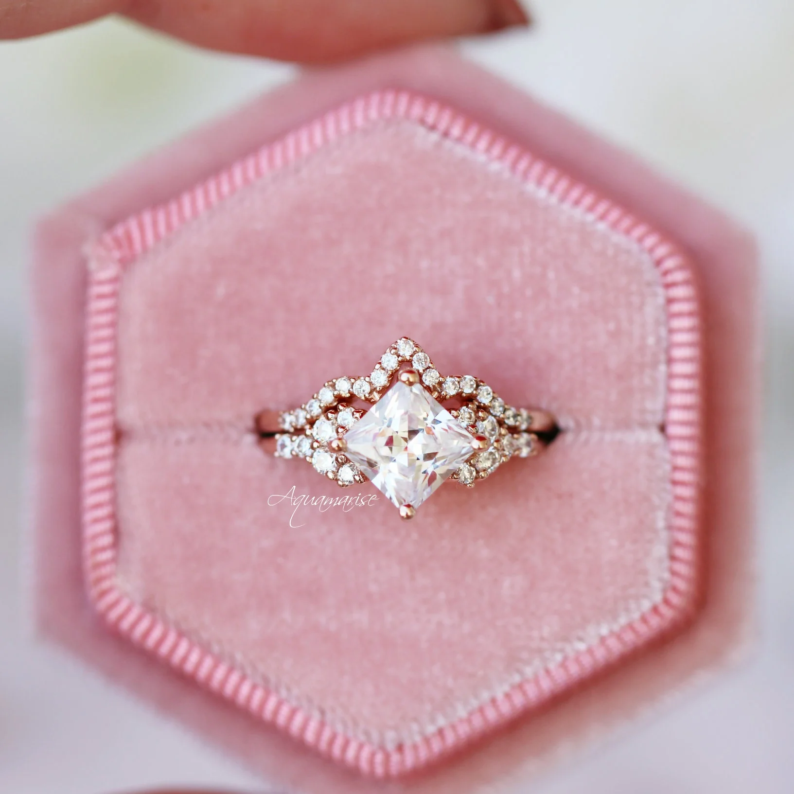 Ellie Lab-Grown Diamond Engagement Ring Set in Solid 14K Rose Gold (IGI Certified) - Image 8