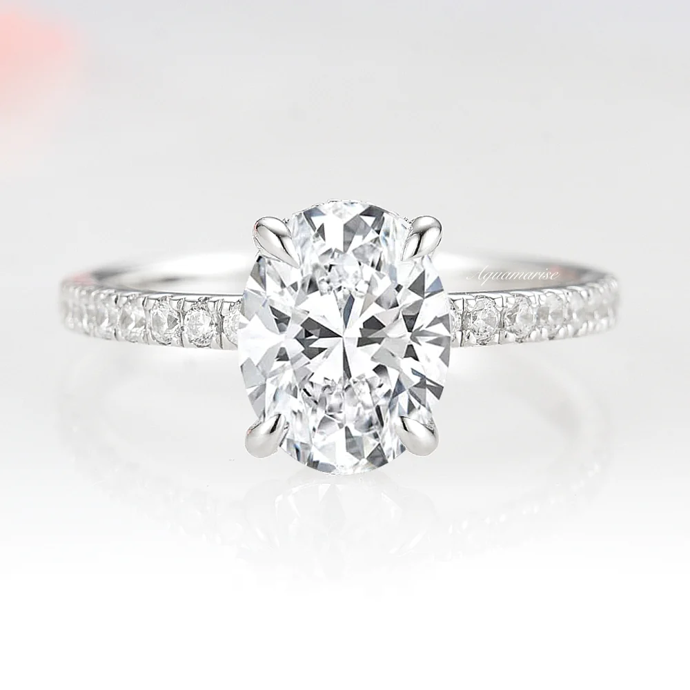 Elle Lab-Grown Diamond Engagement Ring- 14K White Gold (IGI Certified)