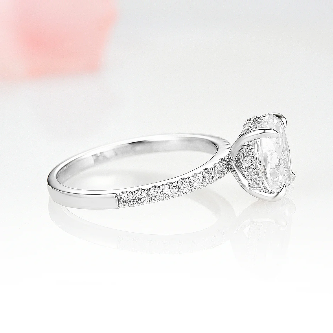 Elle Lab-Grown Diamond Engagement Ring- 14K White Gold (IGI Certified) - Image 4