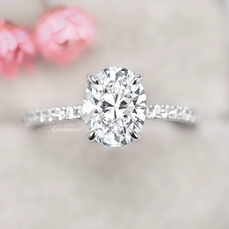 Elle Lab-Grown Diamond Engagement Ring- 14K White Gold (IGI Certified) - Image 5