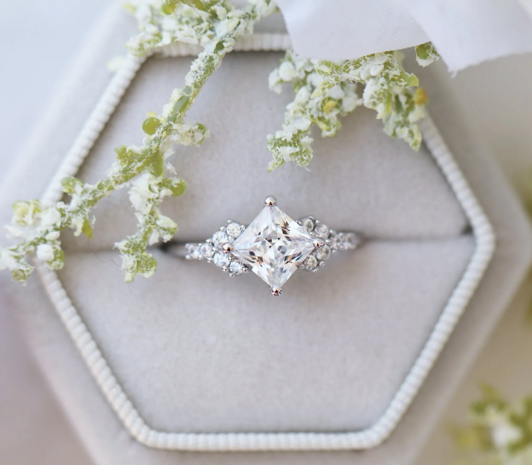 Ellie Lab-Grown Diamond Engagement Ring in 14K White Gold (IGI Certified) - Image 2