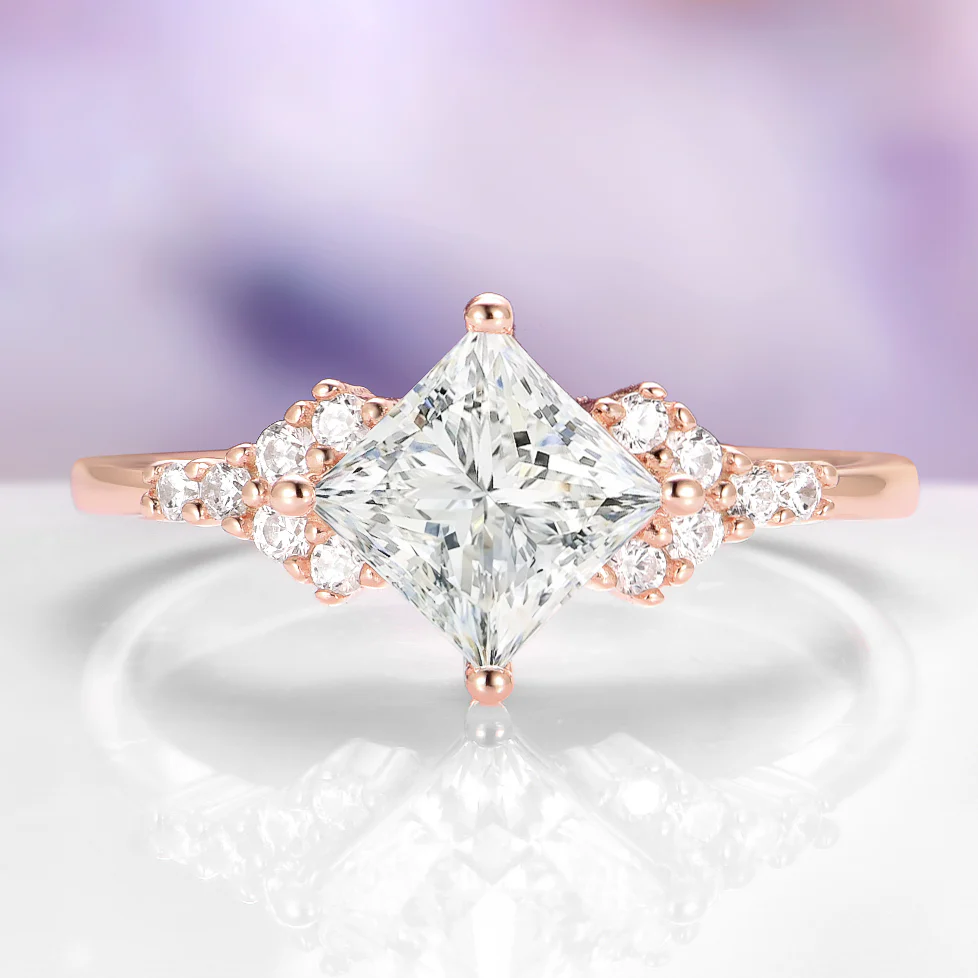 Ellie Lab-Grown Diamond Engagement Ring Set in Solid 14K Rose Gold (IGI Certified) - Image 3