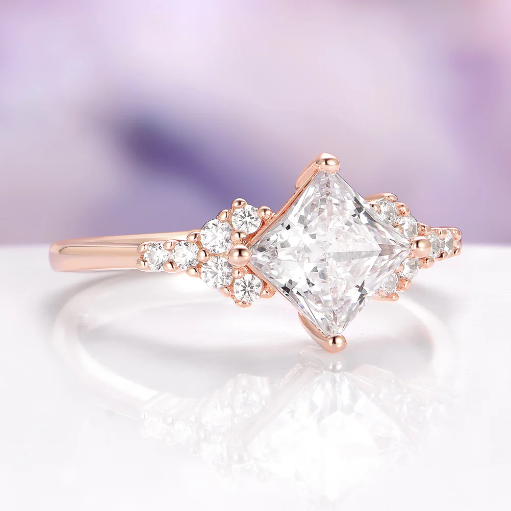 Ellie Lab-Grown Diamond Engagement Ring Set in Solid 14K Rose Gold (IGI Certified) - Image 4