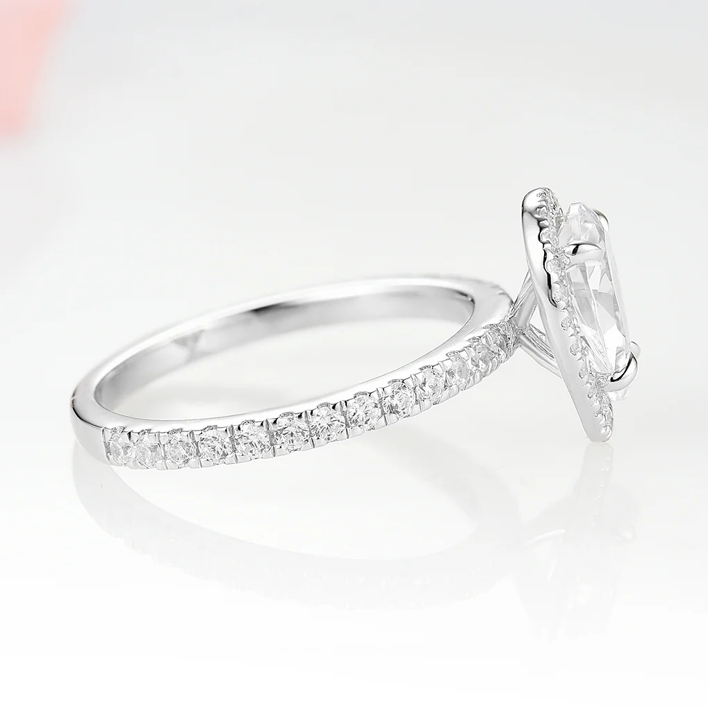 Elodie Moissanite Engagement Ring in 14K White Gold - Image 4