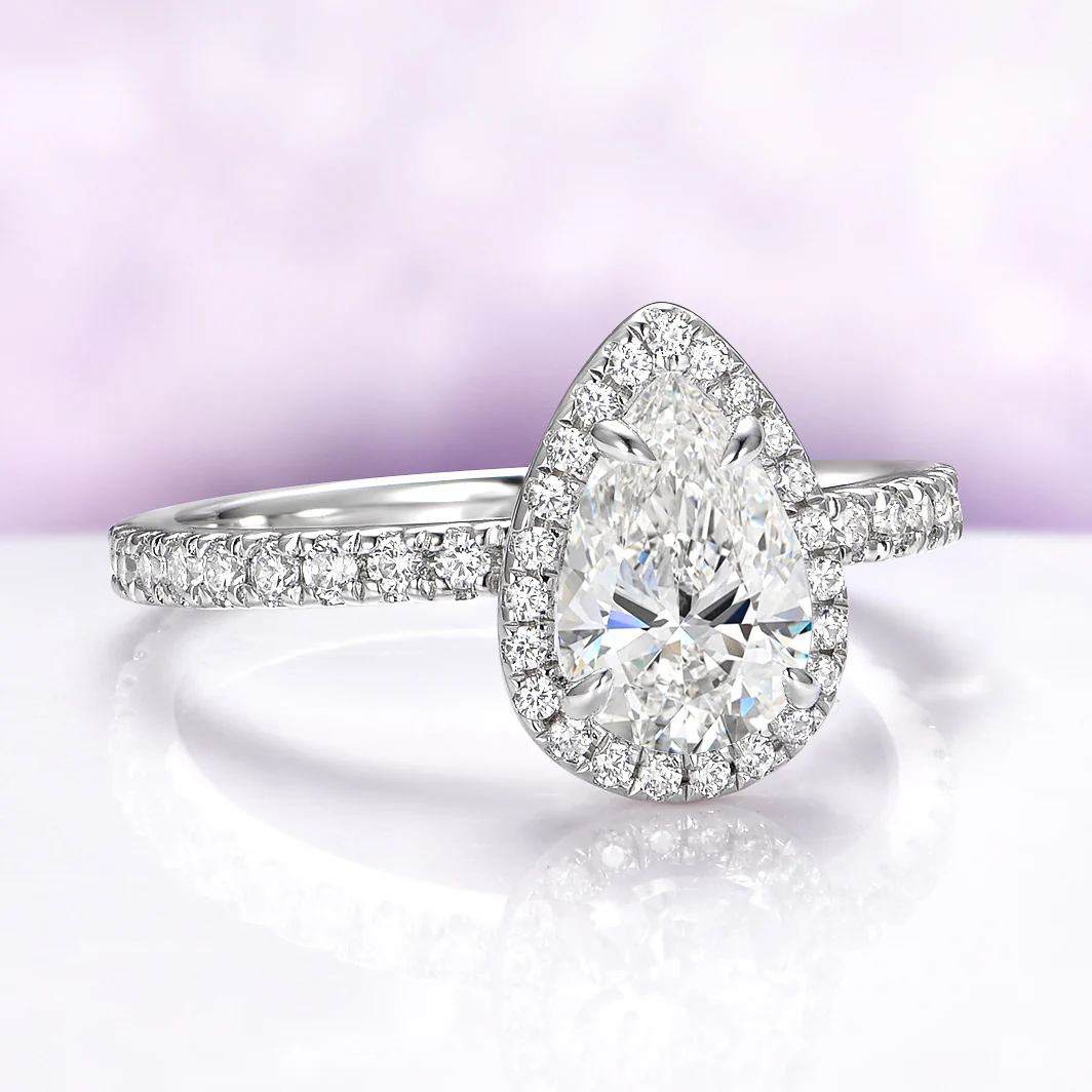 Elodie Moissanite Engagement Ring in 14K White Gold - Image 5