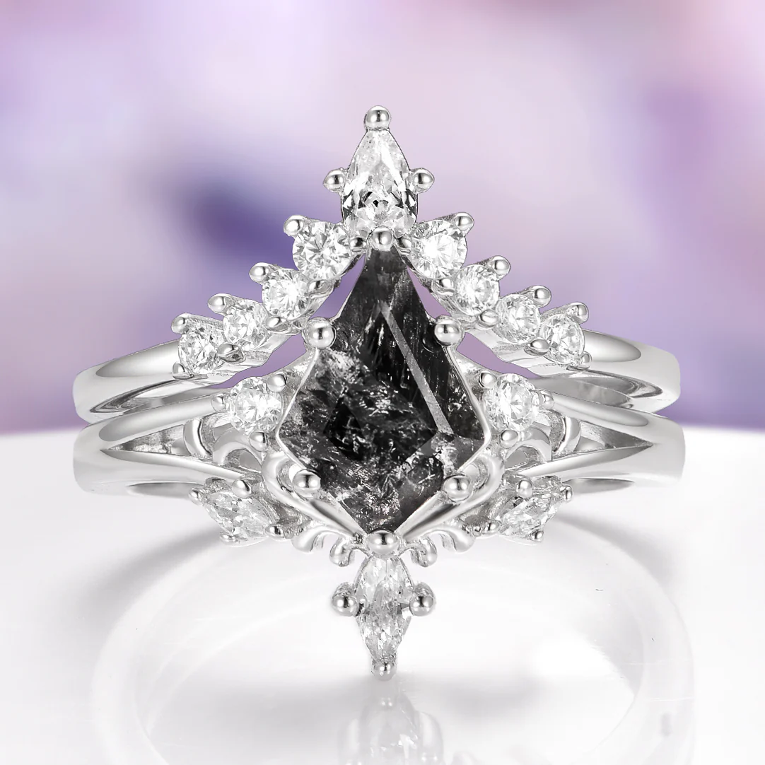 Elowen Herkimer Diamond Ring Set in Sterling Silver
