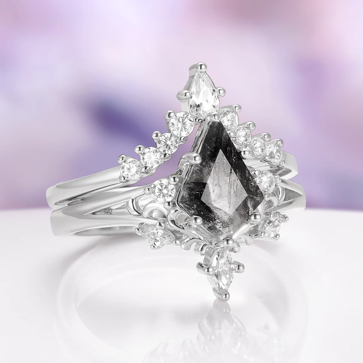 Elowen Herkimer Diamond Ring Set in Sterling Silver - Image 2