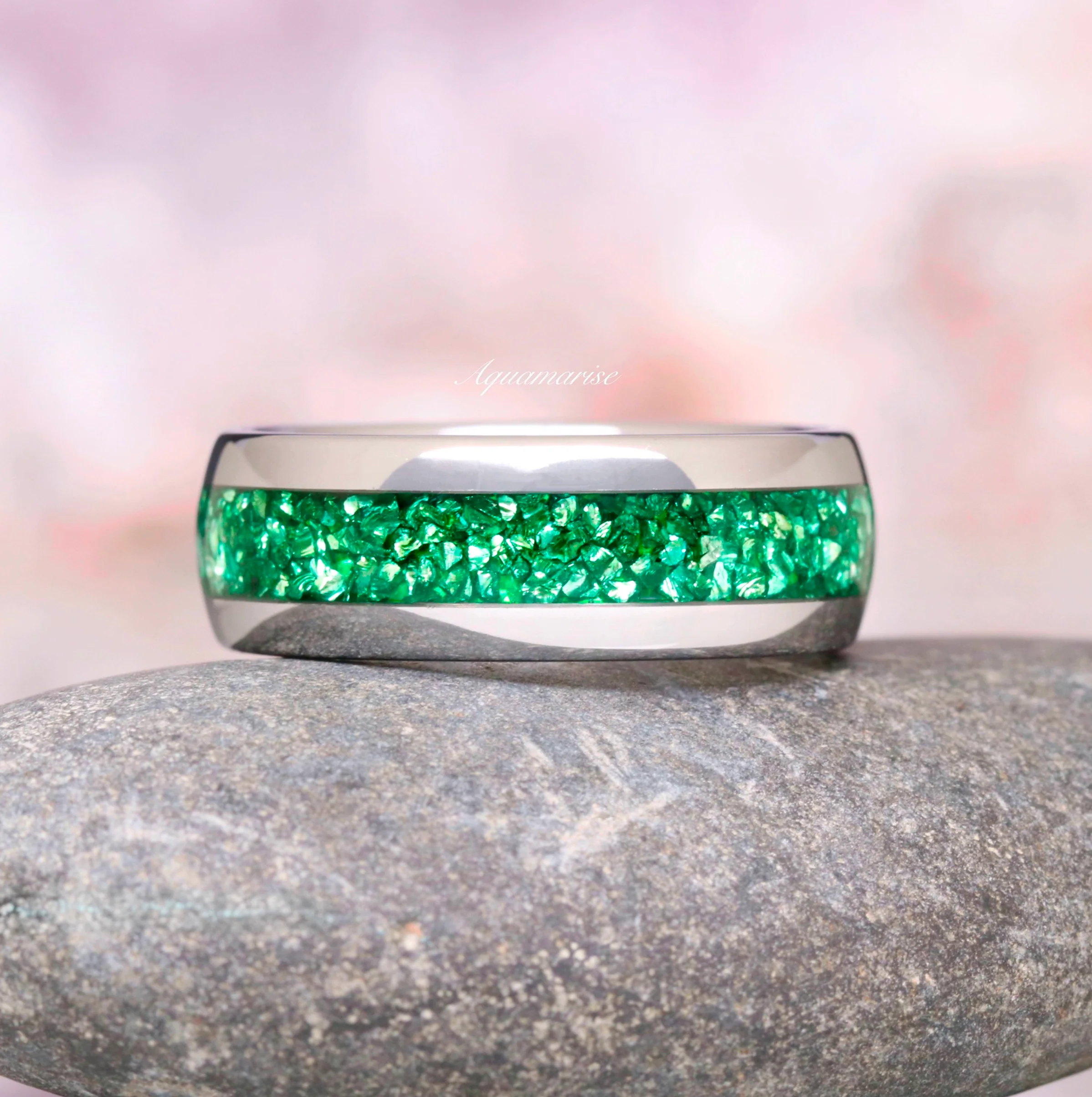 Emerald Leaf Couples Ring Set - Image 3