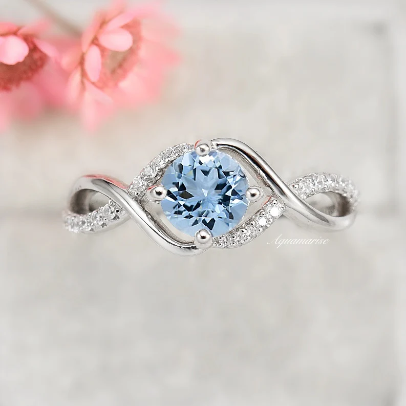 Entwined Aquamarine Ring- Sterling Silver - Image 6