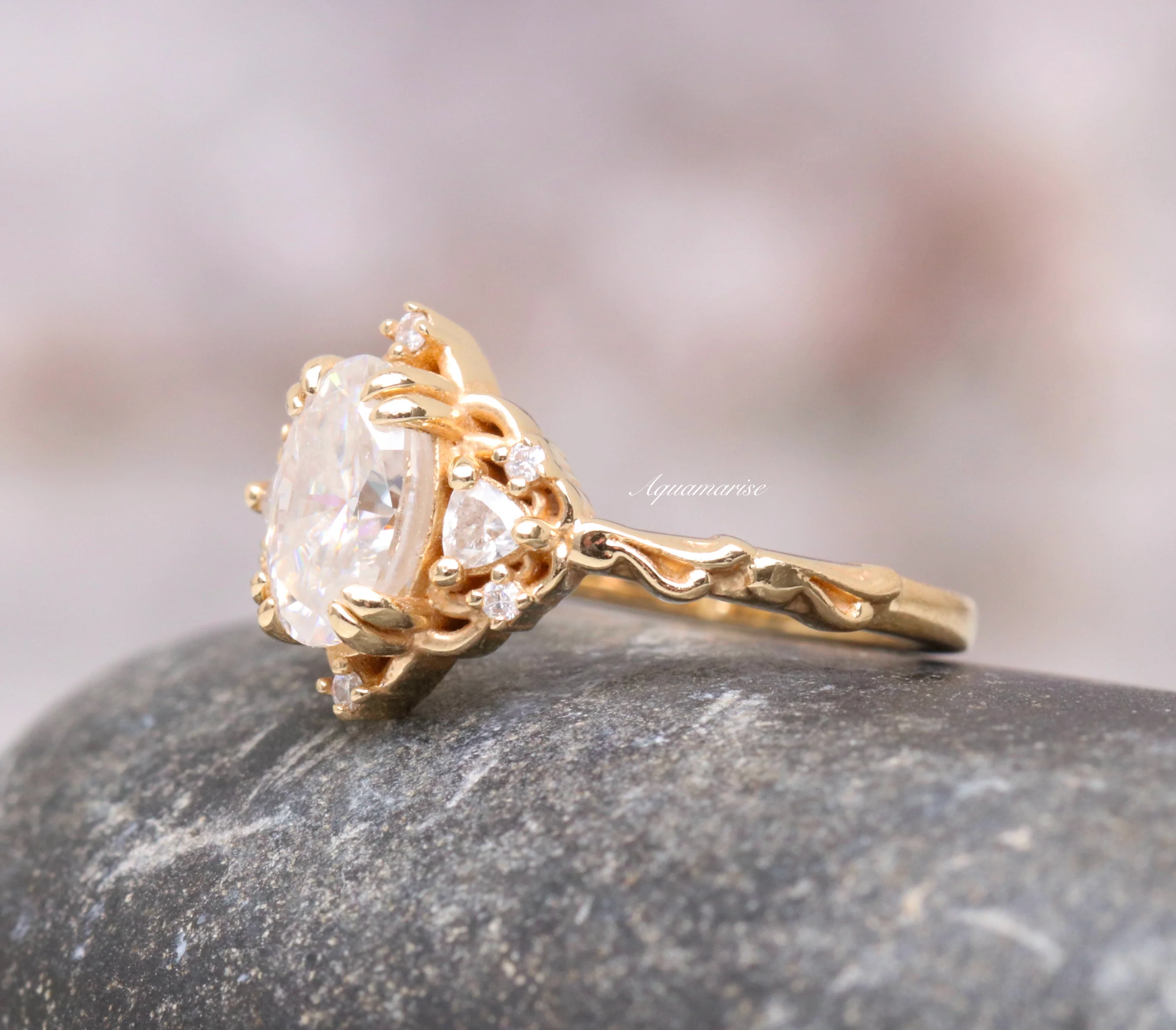 Esme Lab-Grown Diamond Engagement Ring in 14K Solid Yellow Gold (IGI Certified) - Image 3