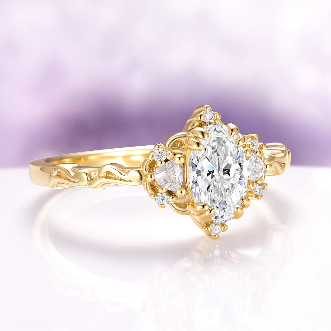 Esme Lab-Grown Diamond Engagement Ring in 14K Solid Yellow Gold (IGI Certified) - Image 4