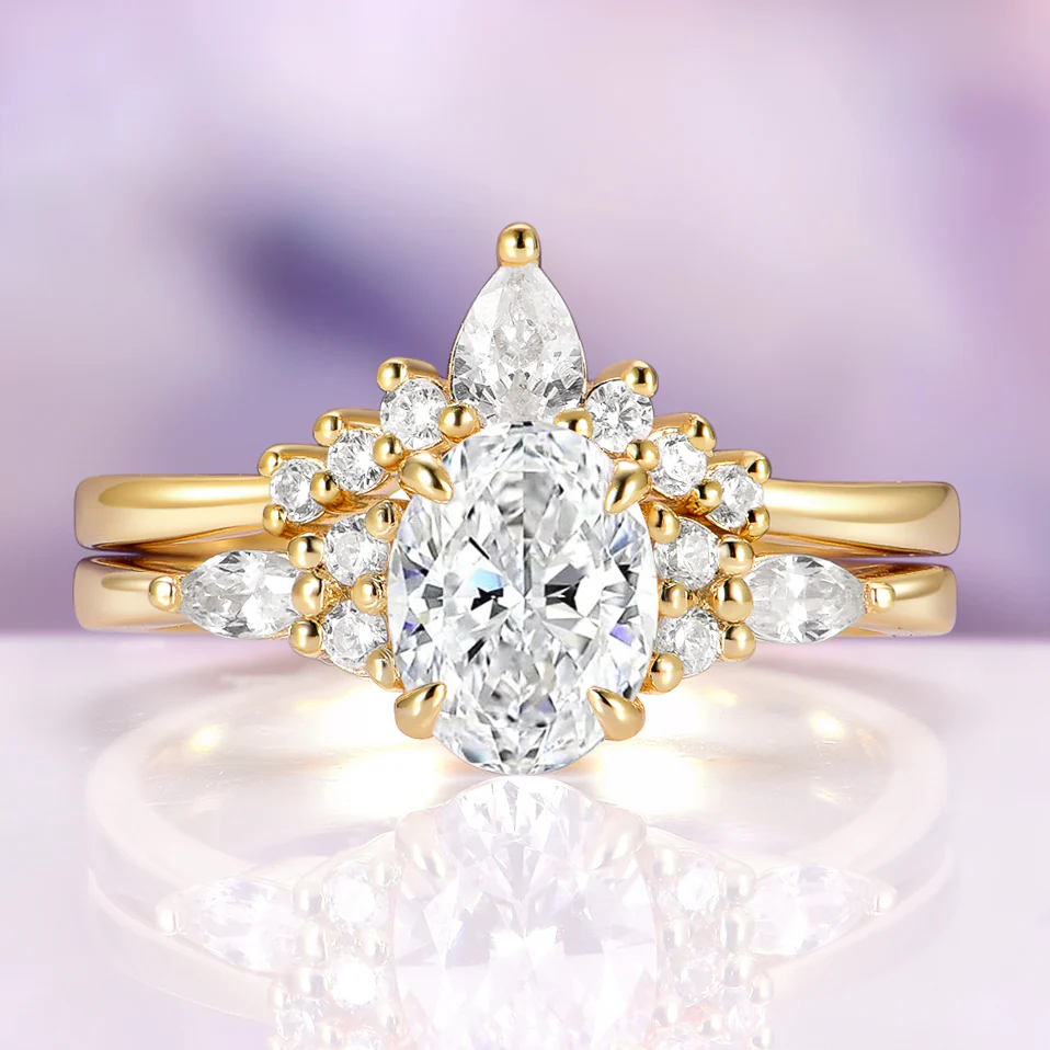 Estée Moissanite Engagement Ring in Solid 14K Yellow Gold - Image 3