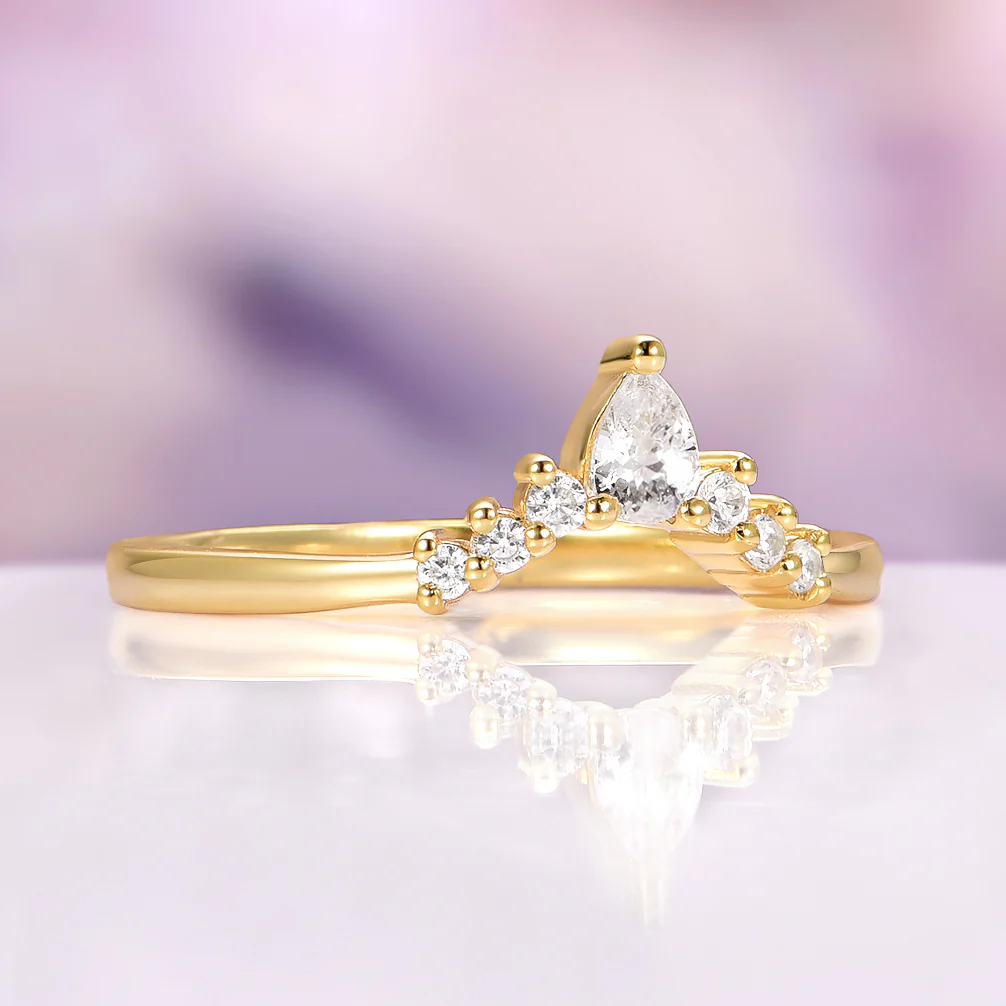 Diamond Stacking Wedding Band in Solid 14K Yellow Gold - Image 4