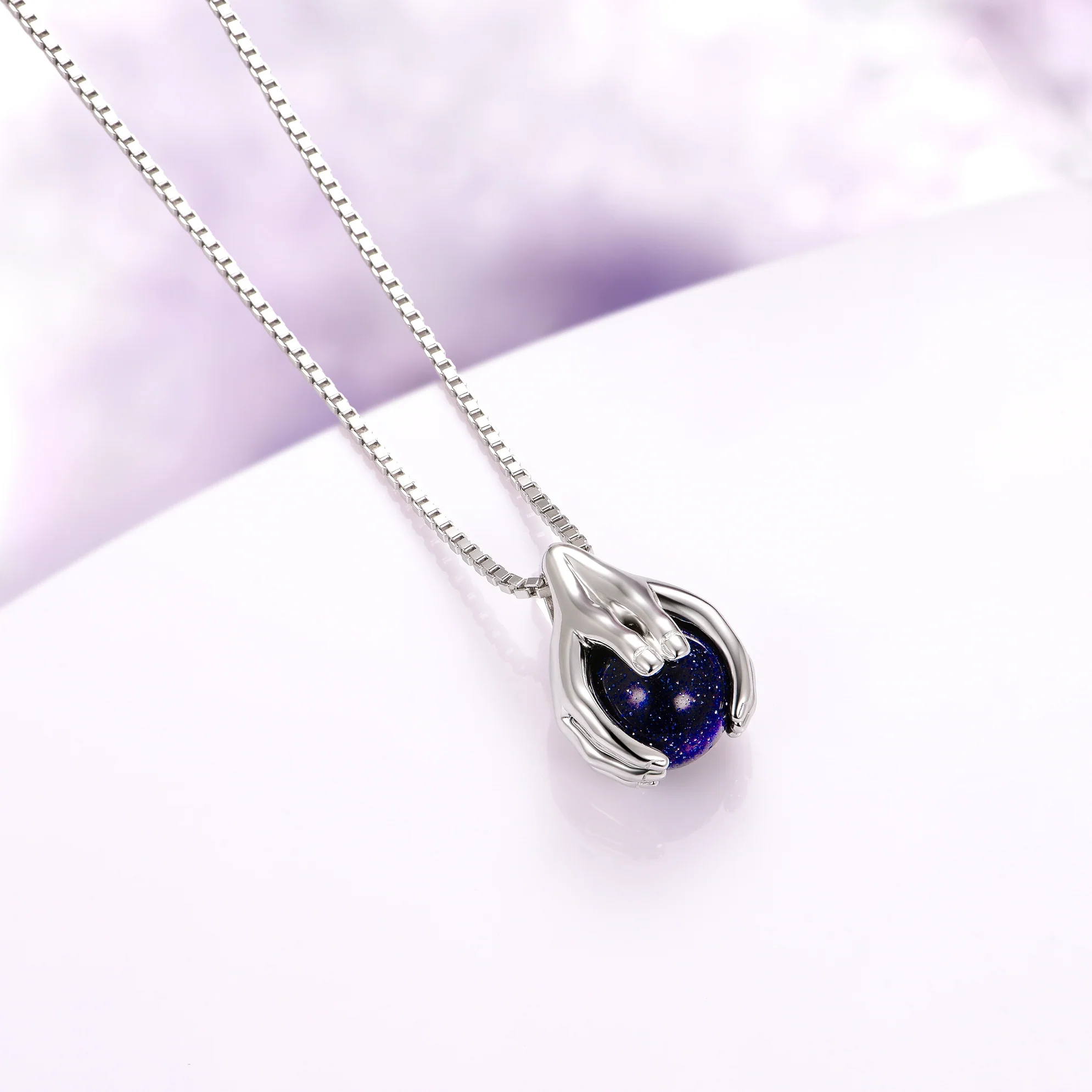 Ethereal Hold Starry Night Pendant Necklace in Sterling Silver - Image 2