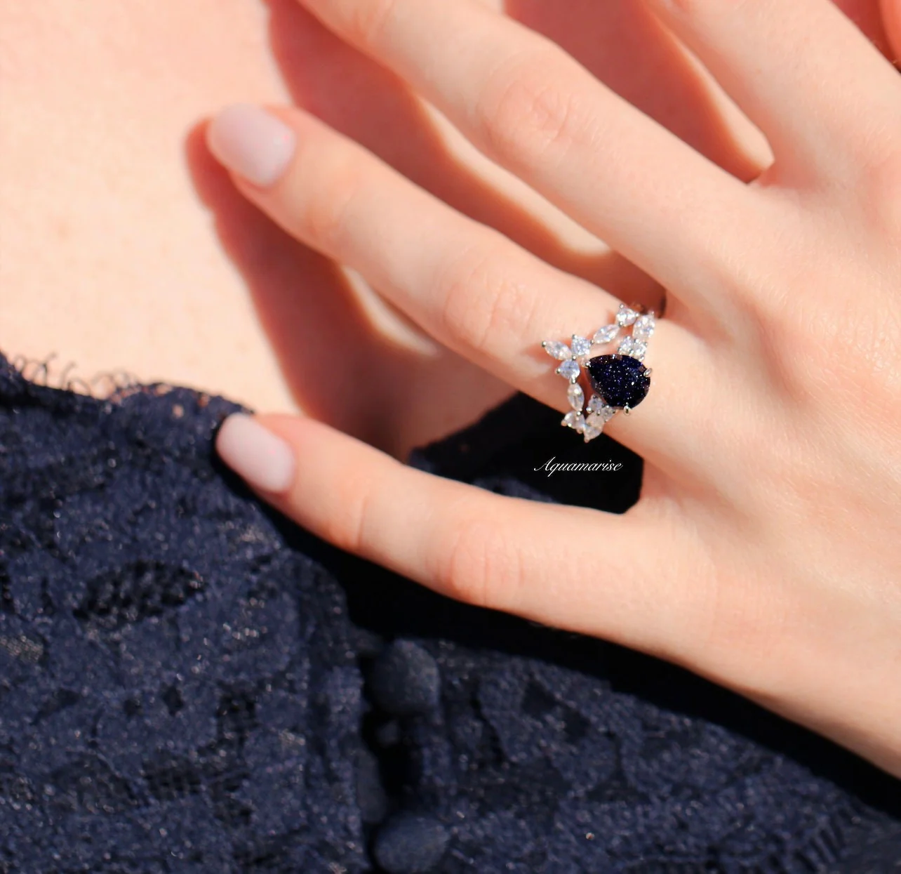 Evelyn Starry Night Ring Set in Sterling Silver - Image 4