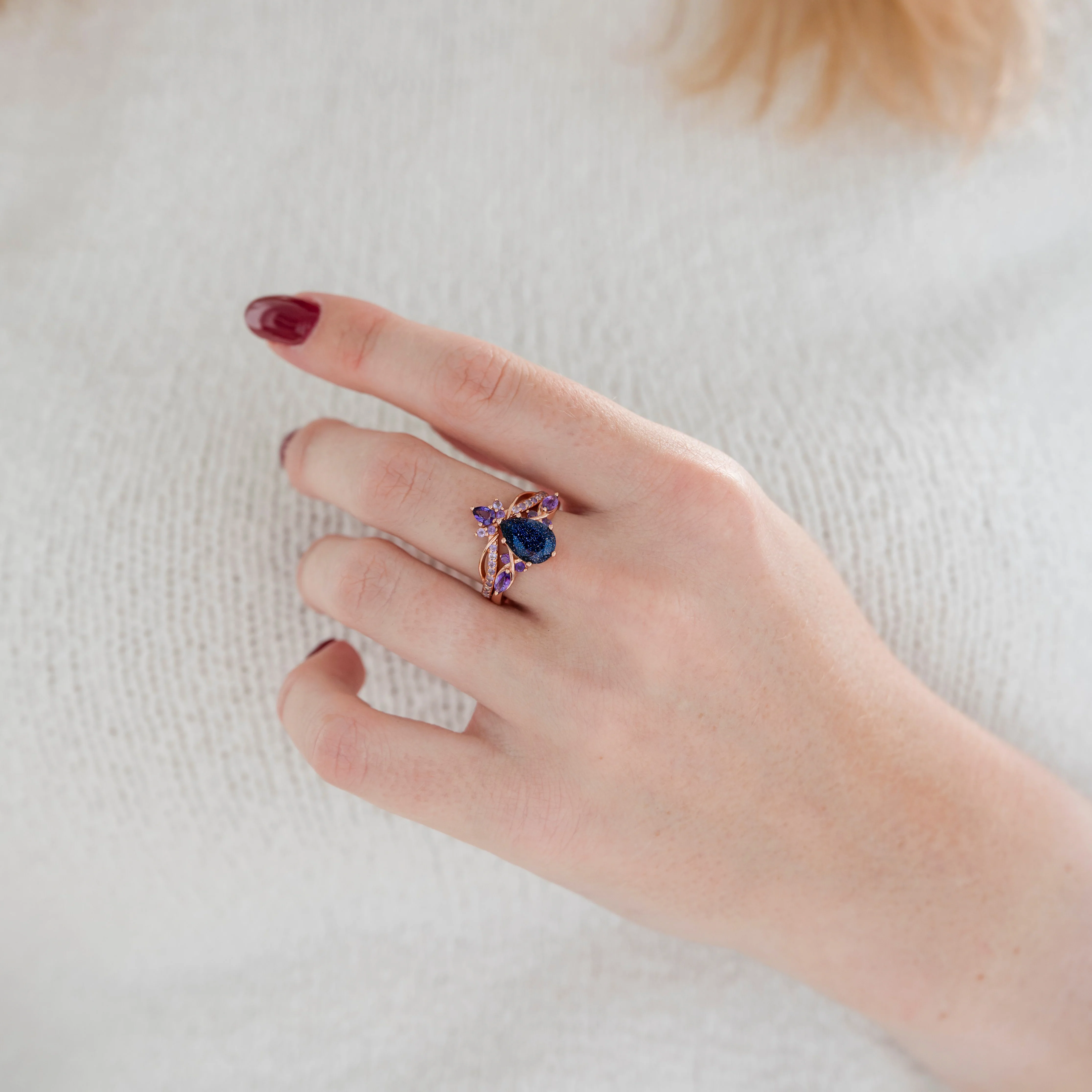 Feyra Starry Night & Amethyst Couples Ring Set - Image 5