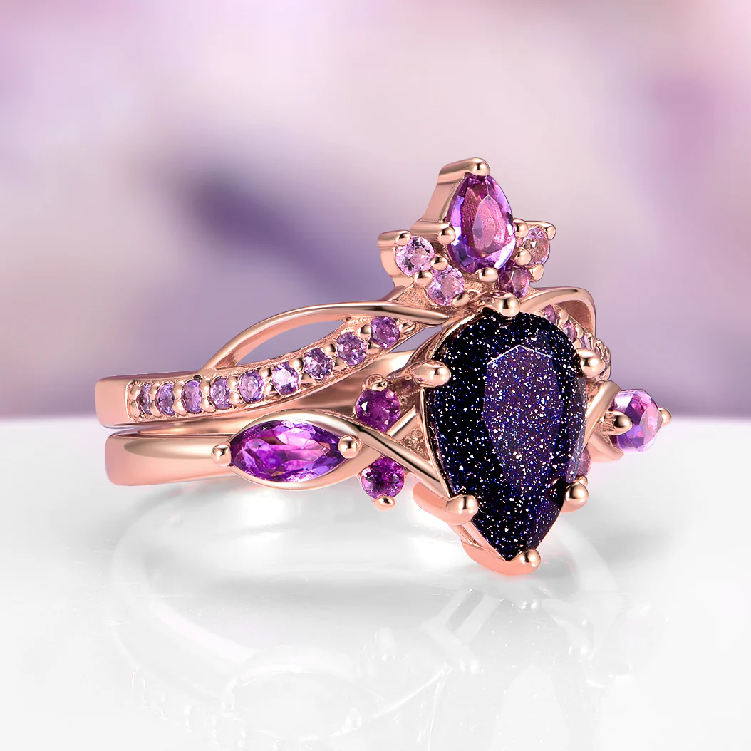 Feyra Starry Night & Amethyst Couples Ring Set - Image 8
