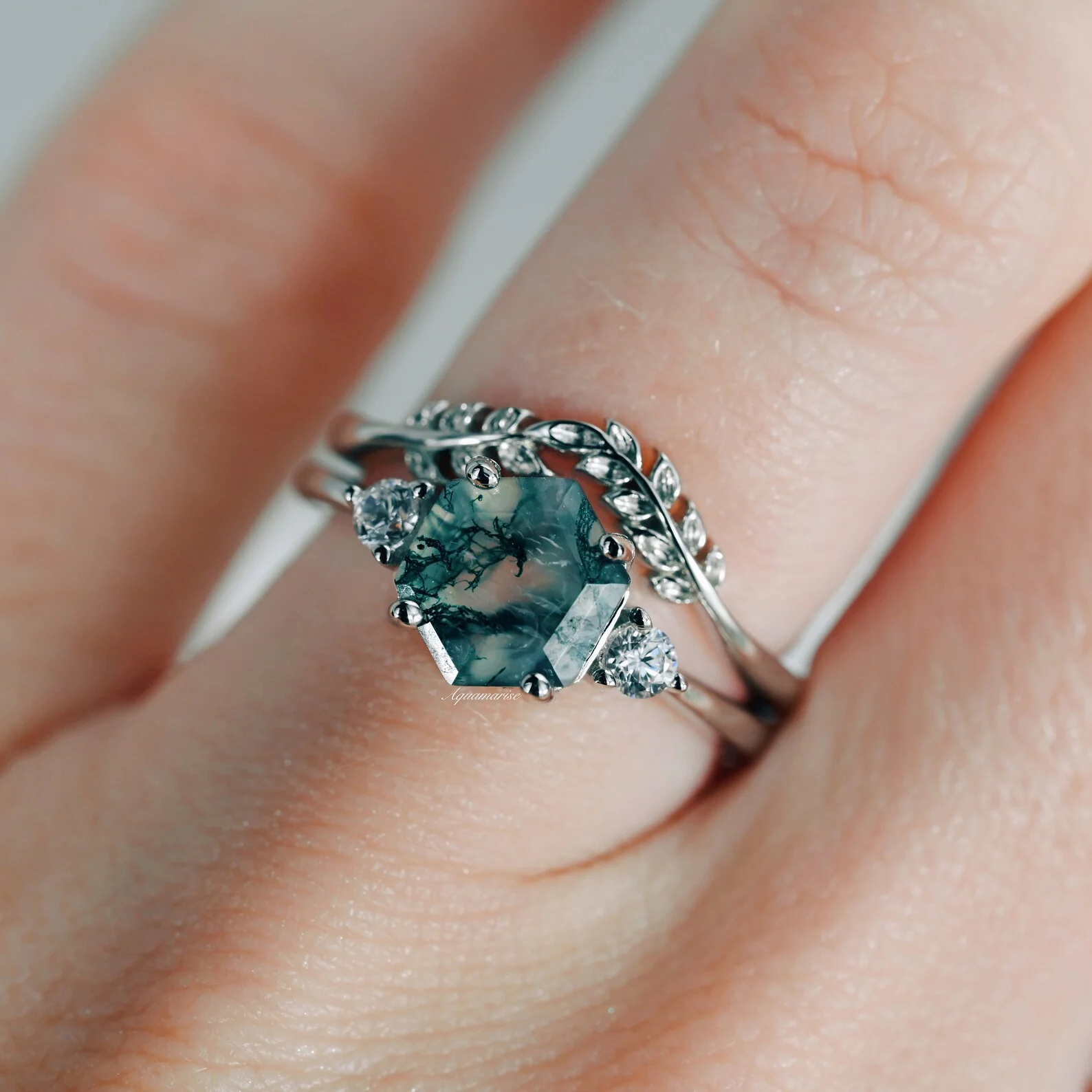 Filigree Leaf Wedding Band in Sterling Silver - Image 4
