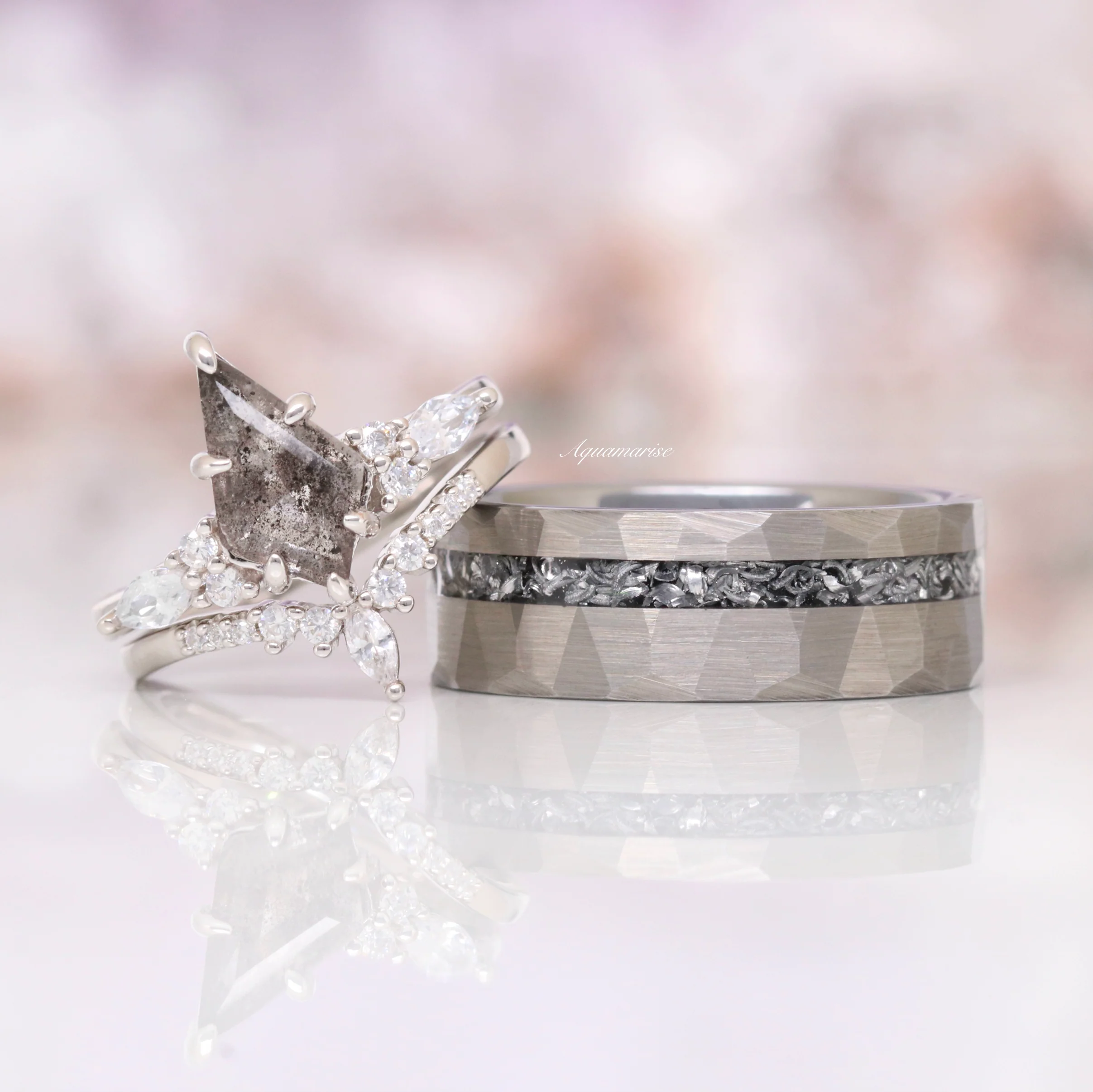Galaxy Meteorite Wedding Band- 8MM Tungsten - Image 3