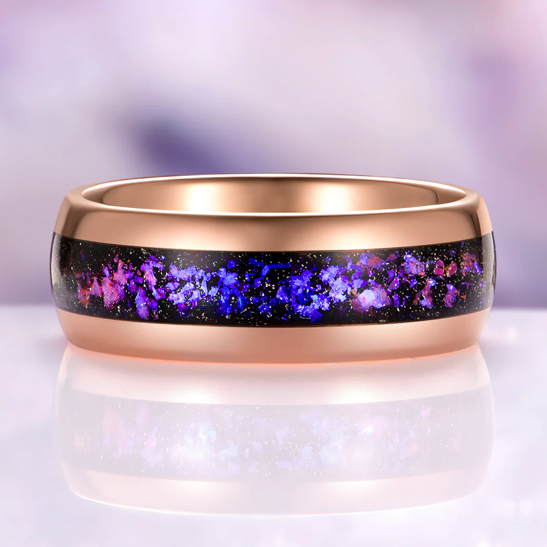 Orion Nebula™ & Cornflower Sapphire Leaf Couples Ring Set - Image 3