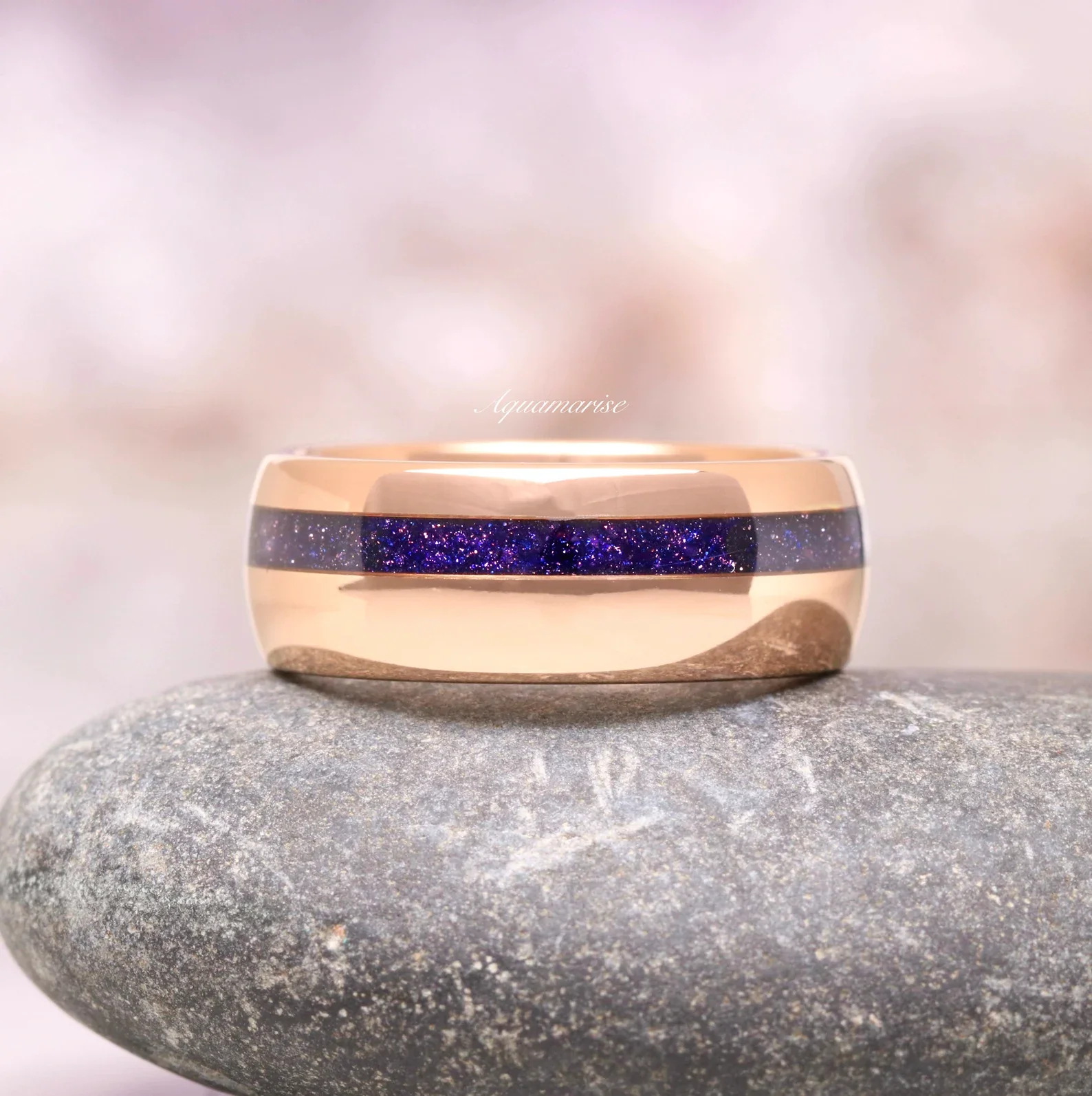 Galaxy Sandstone Starry Night Couples Ring Set - Image 2