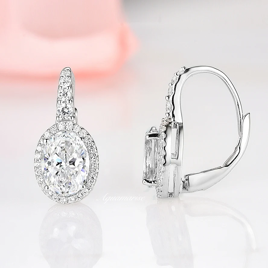 Simulated Diamond Dangle Earrings in Sterling Silver - Image 4