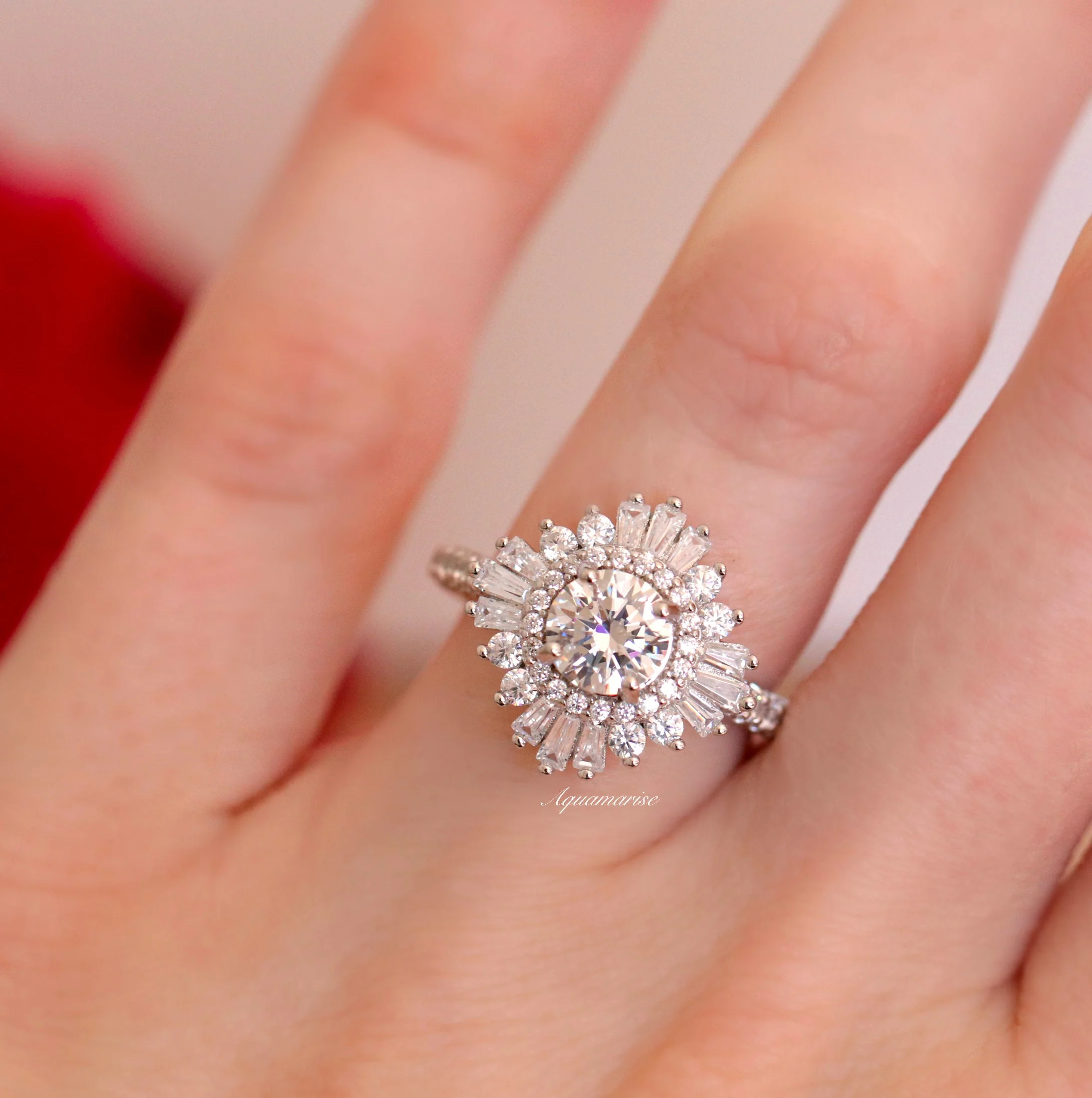 Joelle Vintage Lab-Grown Diamond Engagement Ring in 14K White Gold (IGI Certified) - Image 3