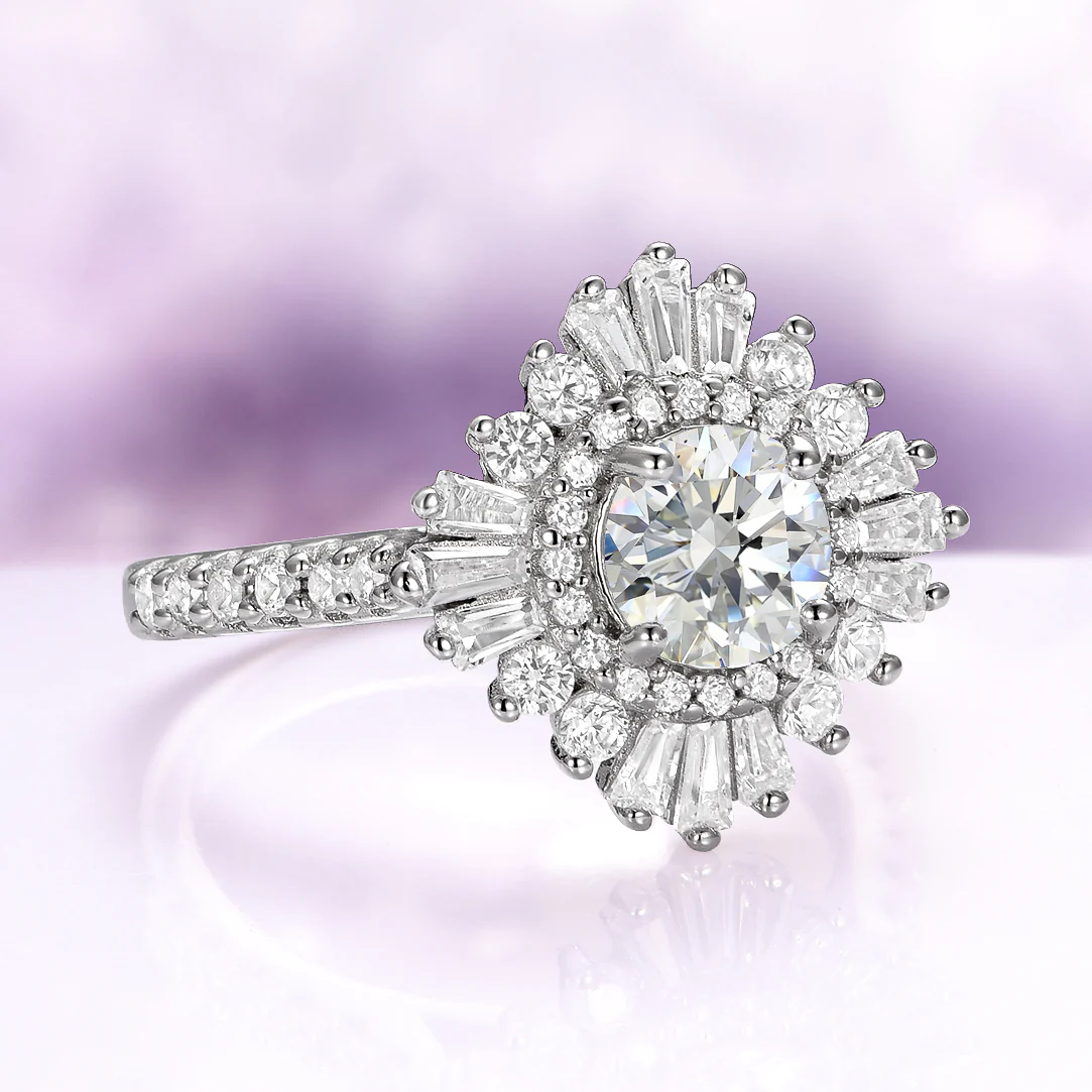 Joelle Vintage Lab-Grown Diamond Engagement Ring in 14K White Gold (IGI Certified) - Image 4