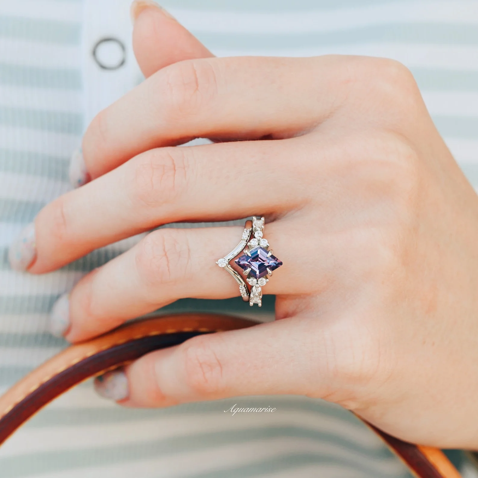 Kite Alexandrite Ring Set- Sterling Silver - Image 3