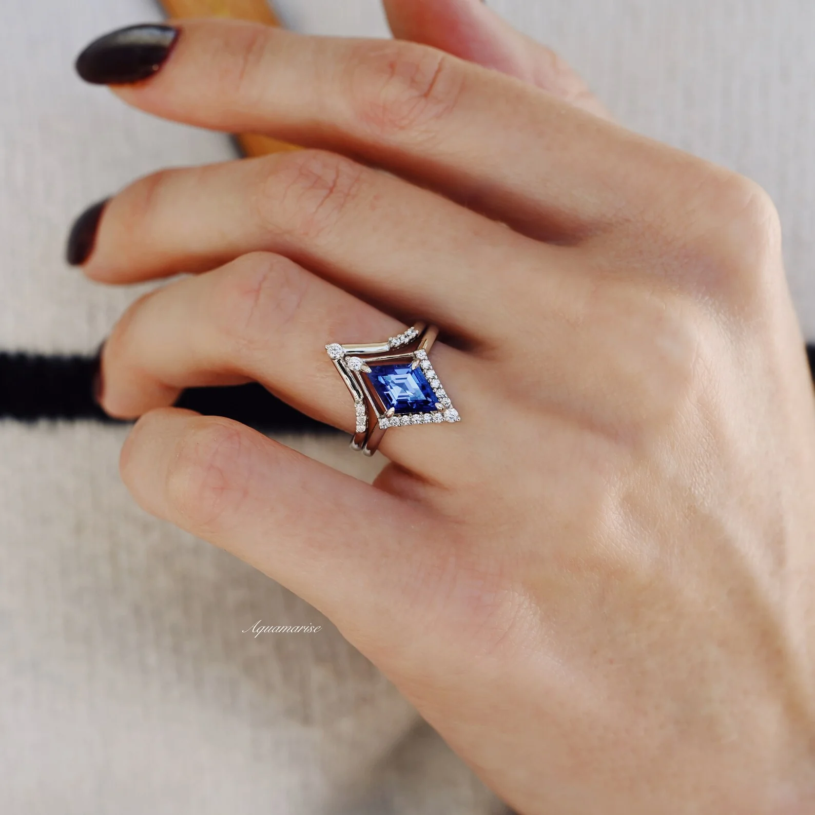 Kite Tanzanite Ring Set- Sterling Silver - Image 2