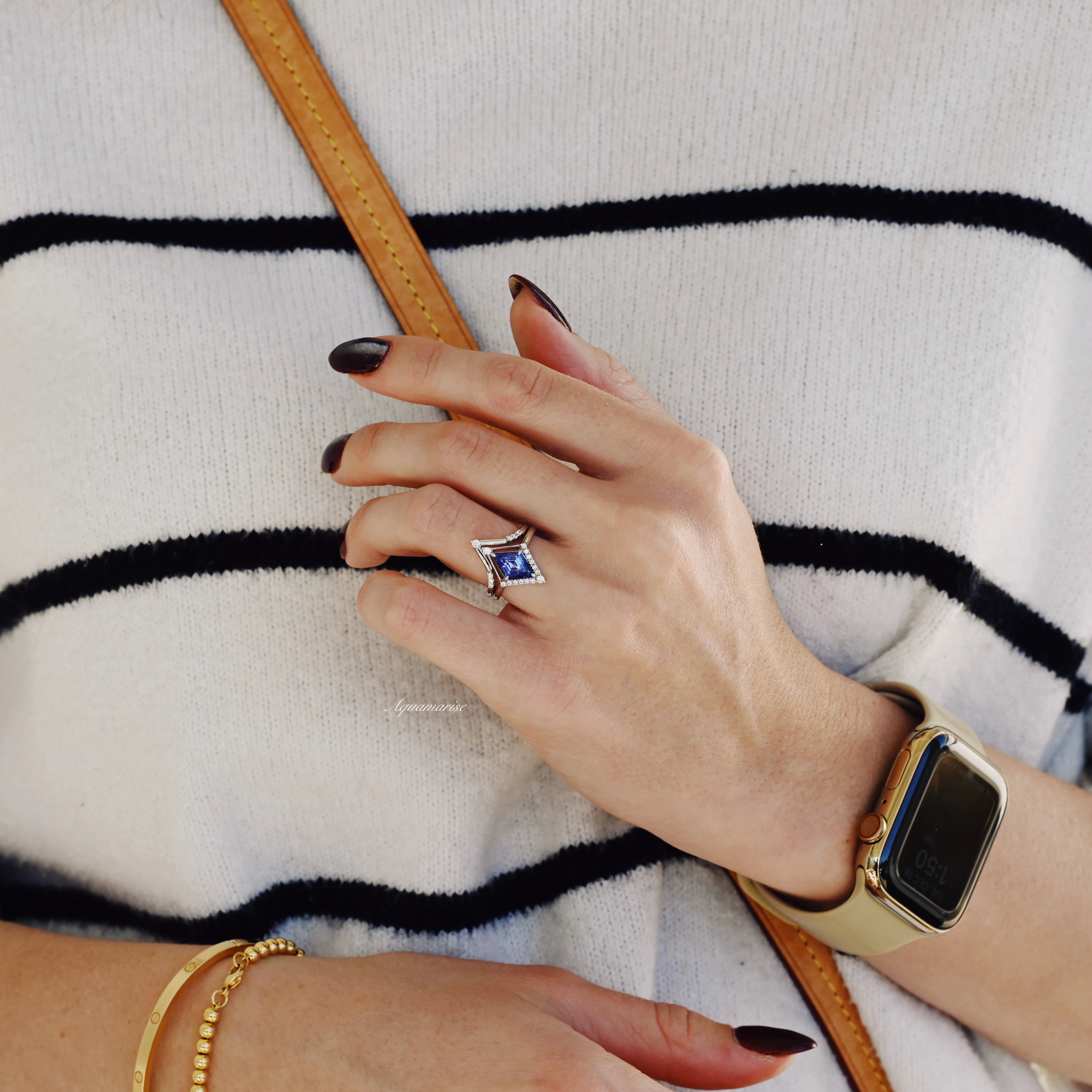 Kite Tanzanite Ring Set- Sterling Silver - Image 3