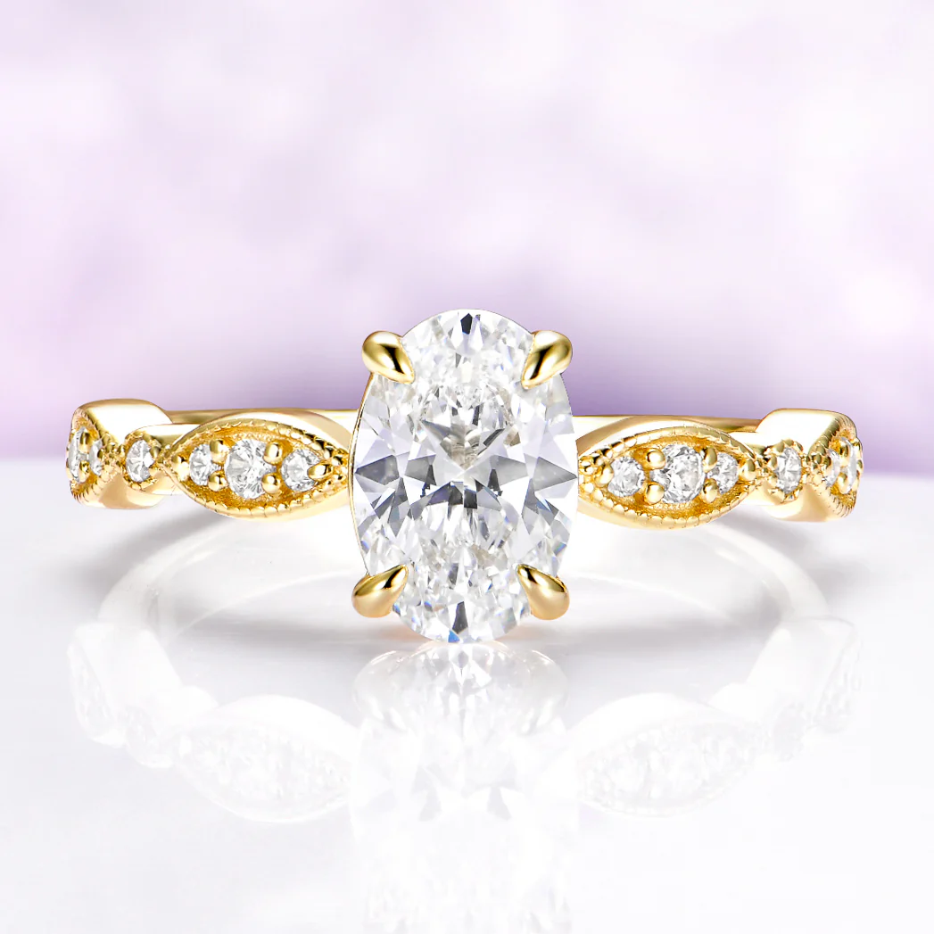 Kylie Lab-Grown Diamond Engagement Ring in Solid 14K Yellow Gold (IGI Certified)