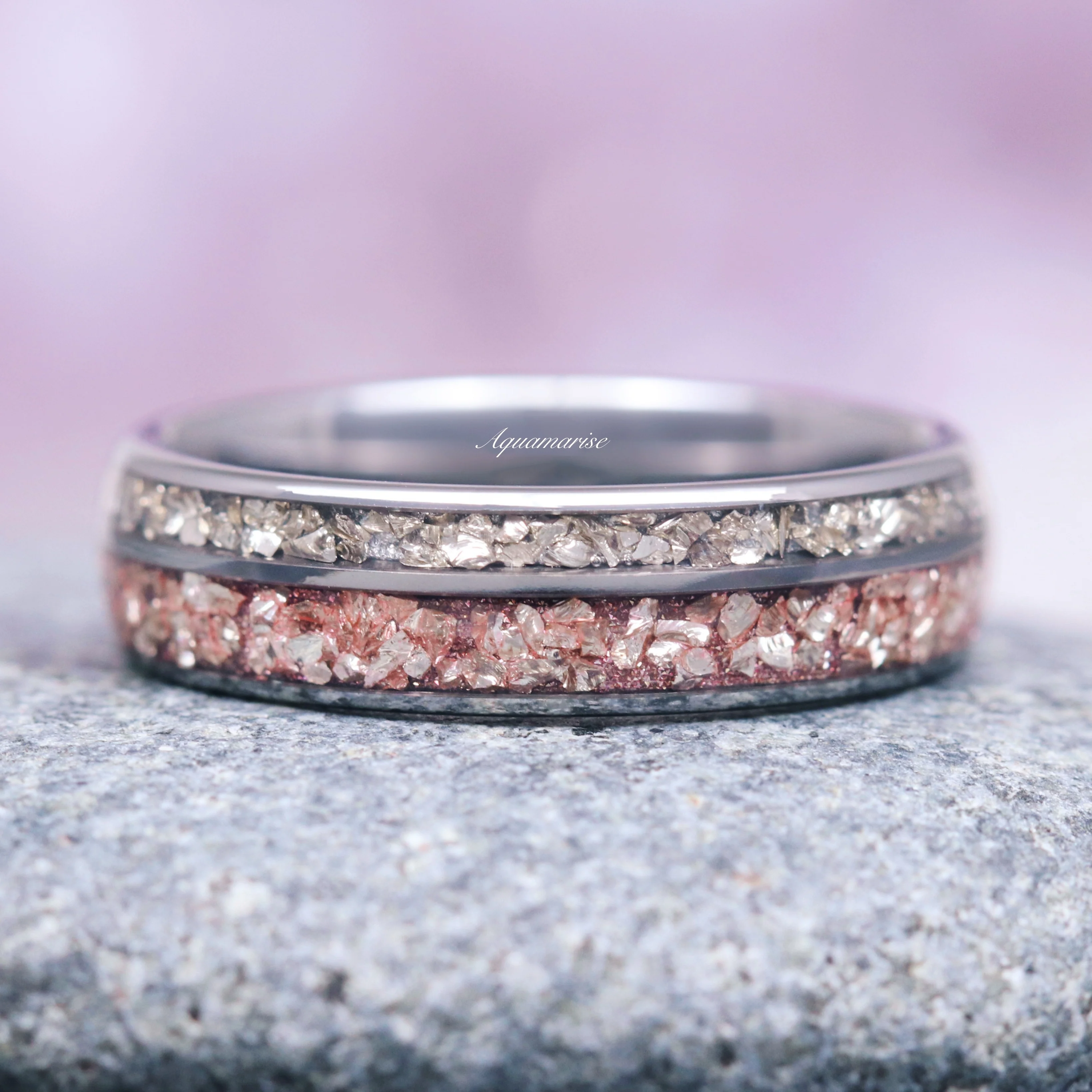 Adeline Unique Fireworks Cut Morganite Couples Ring Set - Image 2