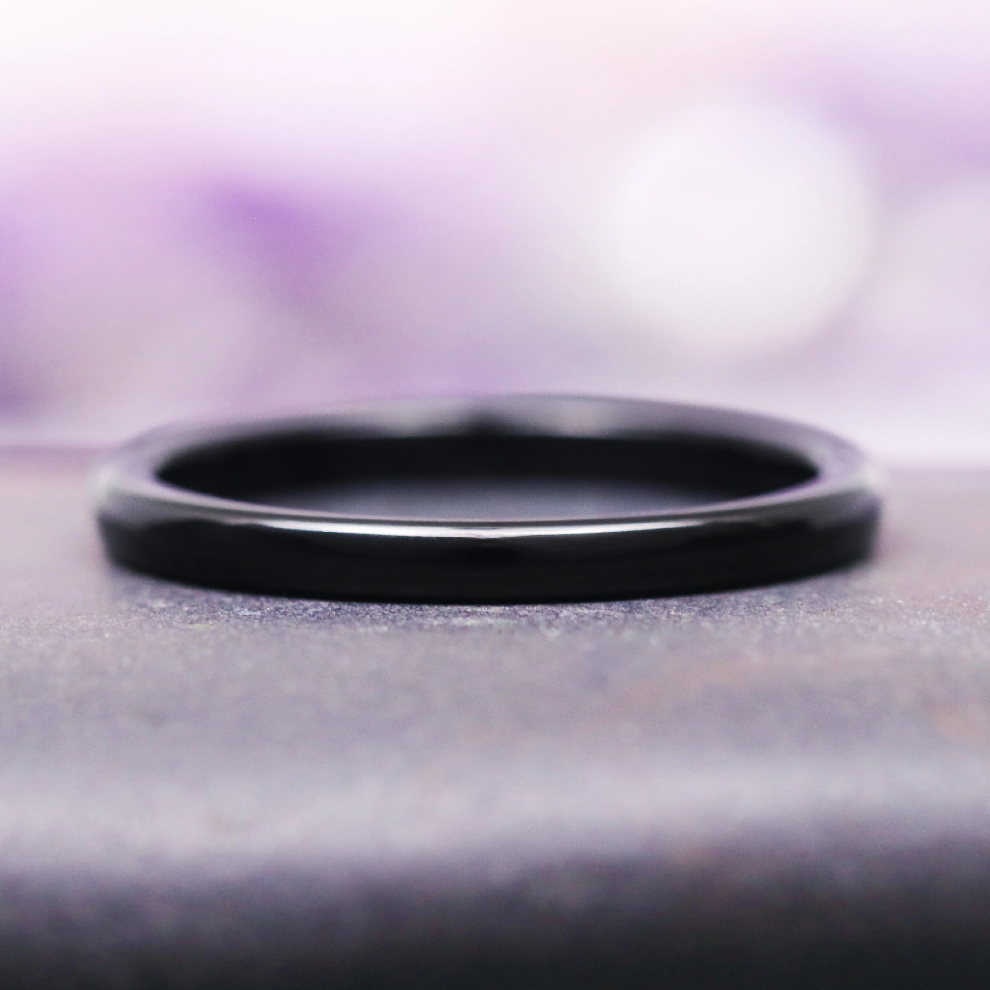Minimalist Black Tungsten Couples Ring Set - Image 3