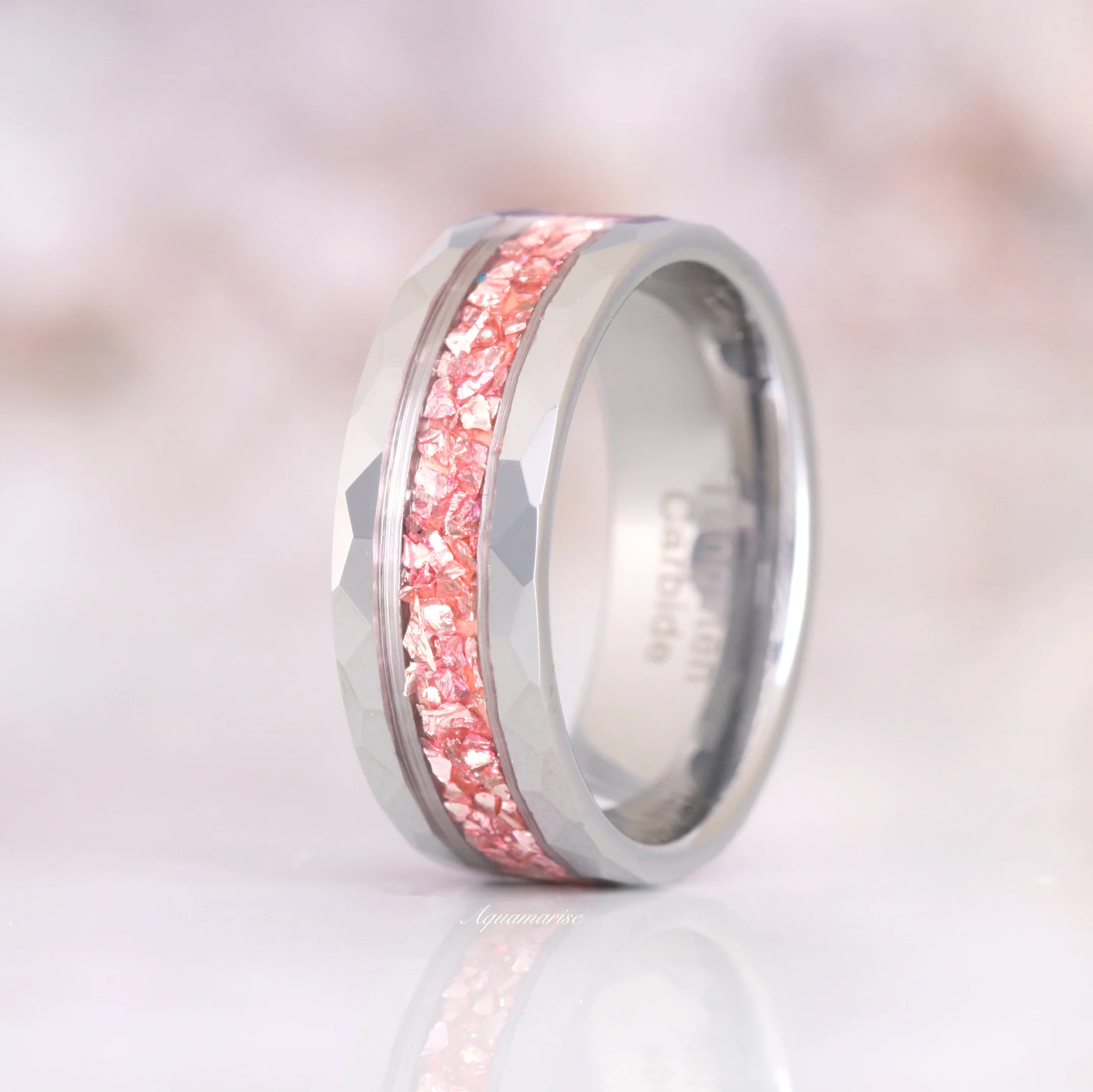 Fireworks Cut Morganite & Moonstone Leaf Couples Ring Set - Image 9